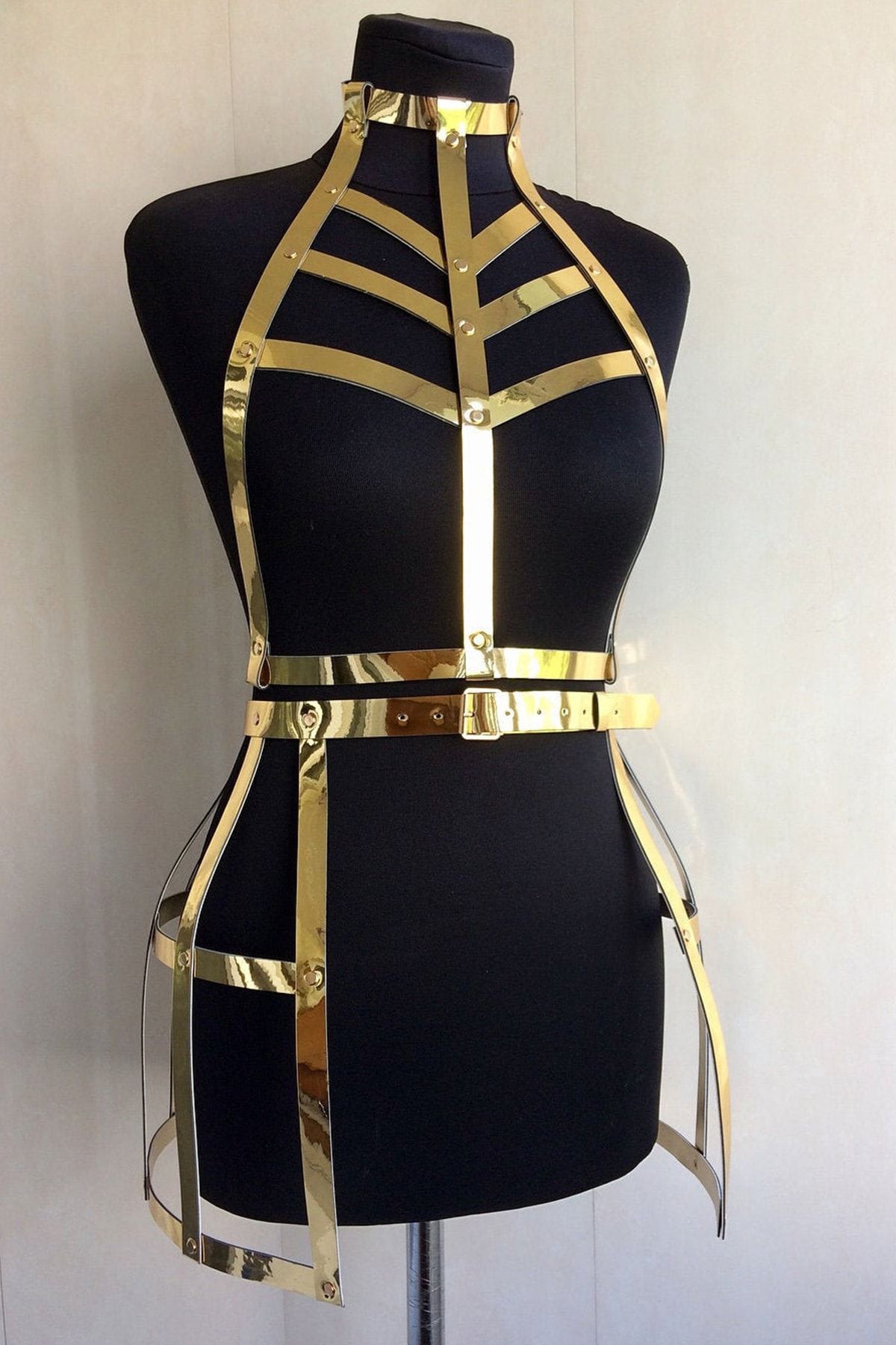 Tina Wear Kadın Gold Harness Fantezi Deri Vücut Aksesuar 700807