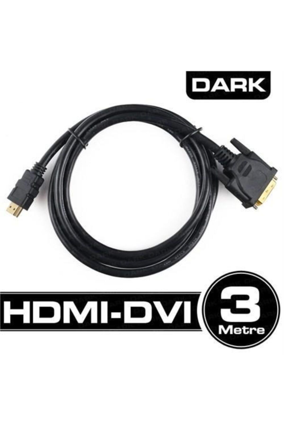 Dark Dk Cb Dvixhdmil300 3m (24+1) Dvi - Hdmi Çift Yönlü Görüntü Bağlantı Kablosu Kategori: N
