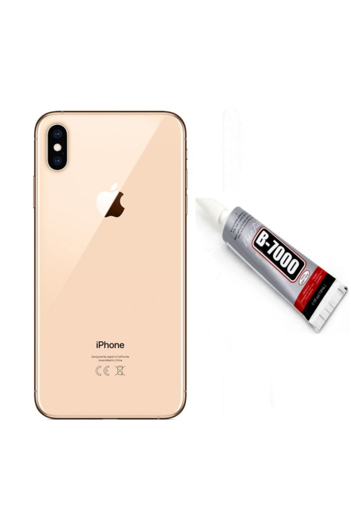 instatech Apple Iphone Xs Max Arka Kapak Batarya Pil Kapağı + Yapıştırıcı Hediye - Gold
