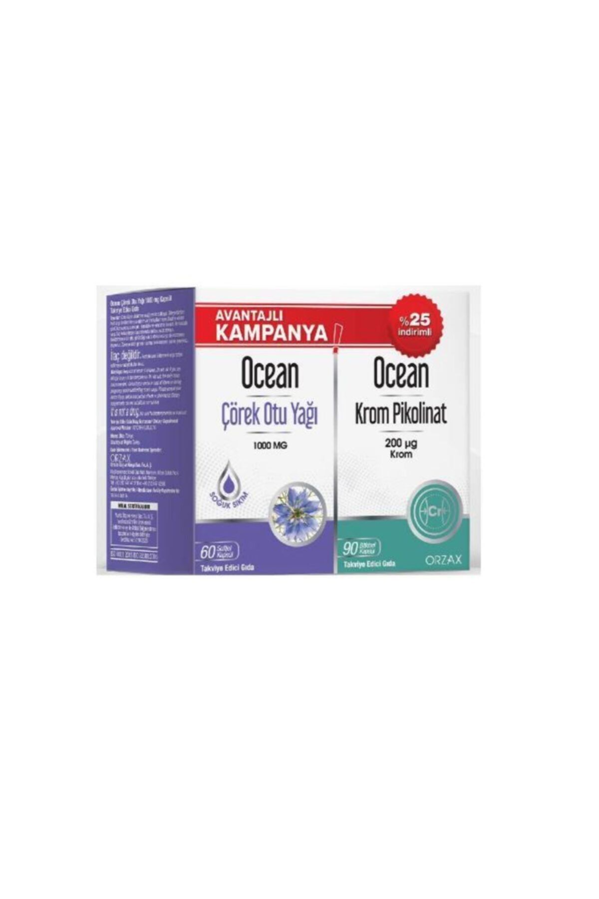 Ocean Çörek Otu Yağı 60 Kapsül + Krom Pikolinat 90 Kapsül