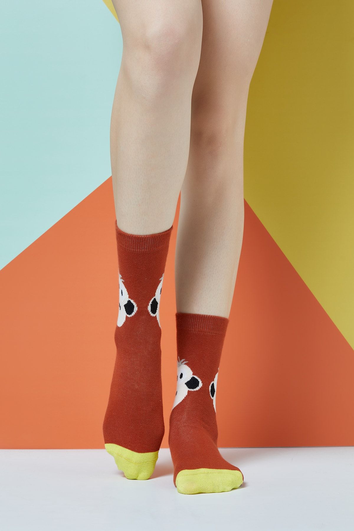The Socks Company Kadın Çok Renkli Silent Monkey Desenli Çorap
