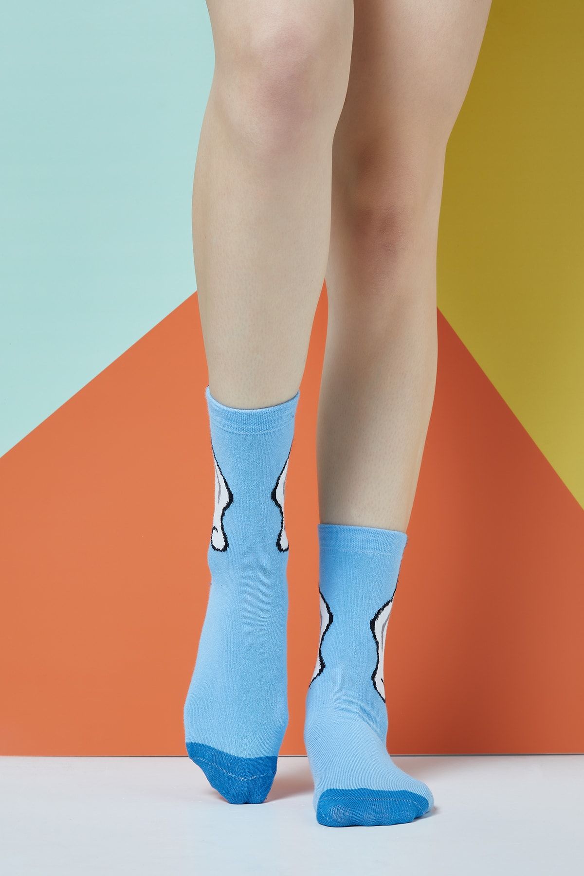 The Socks Company Kadın Çok Renkli Walk Flying Desenli Çorap