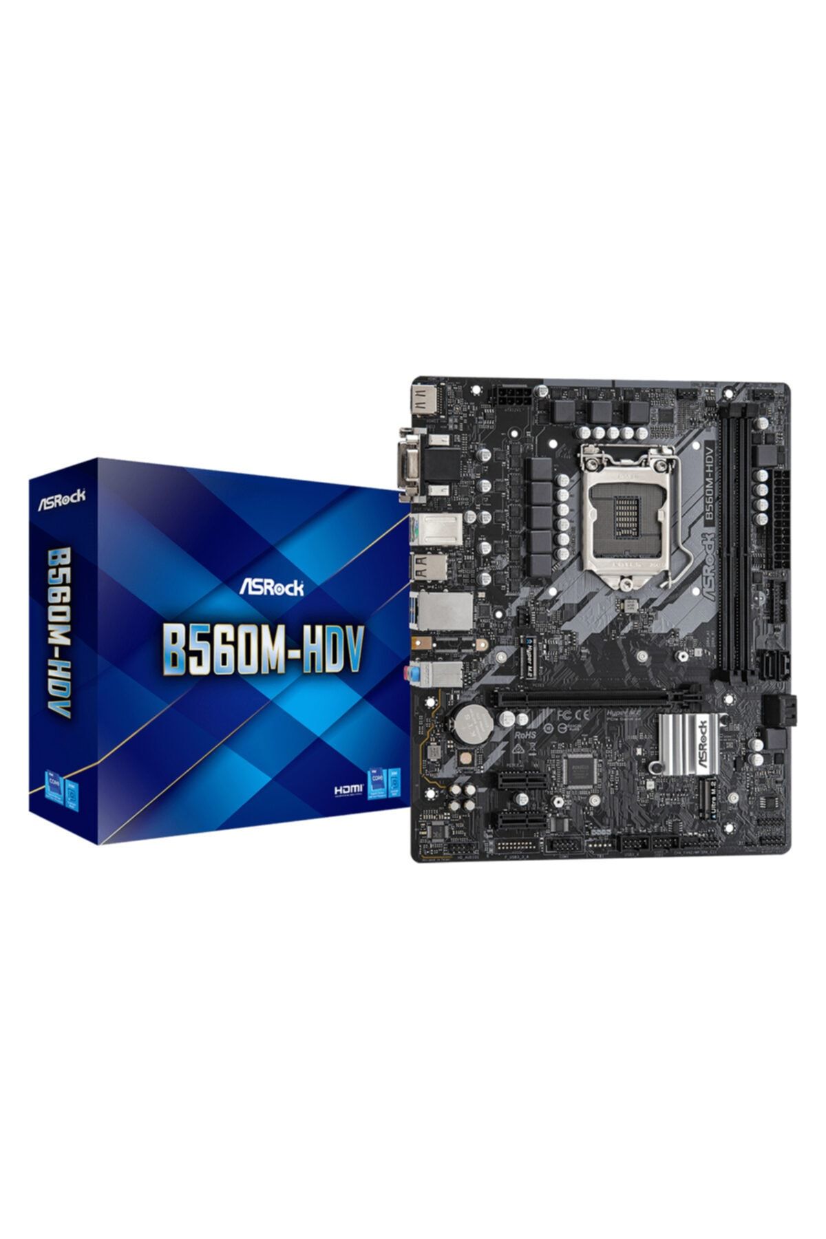 ASROCK B560m-hdv Socket 1200, Ddr4 5000mhz, Usb 3.2 Gen1, Pcıe 4.0, M.2, Dvı, Vga, Hdmı Matx Anakart