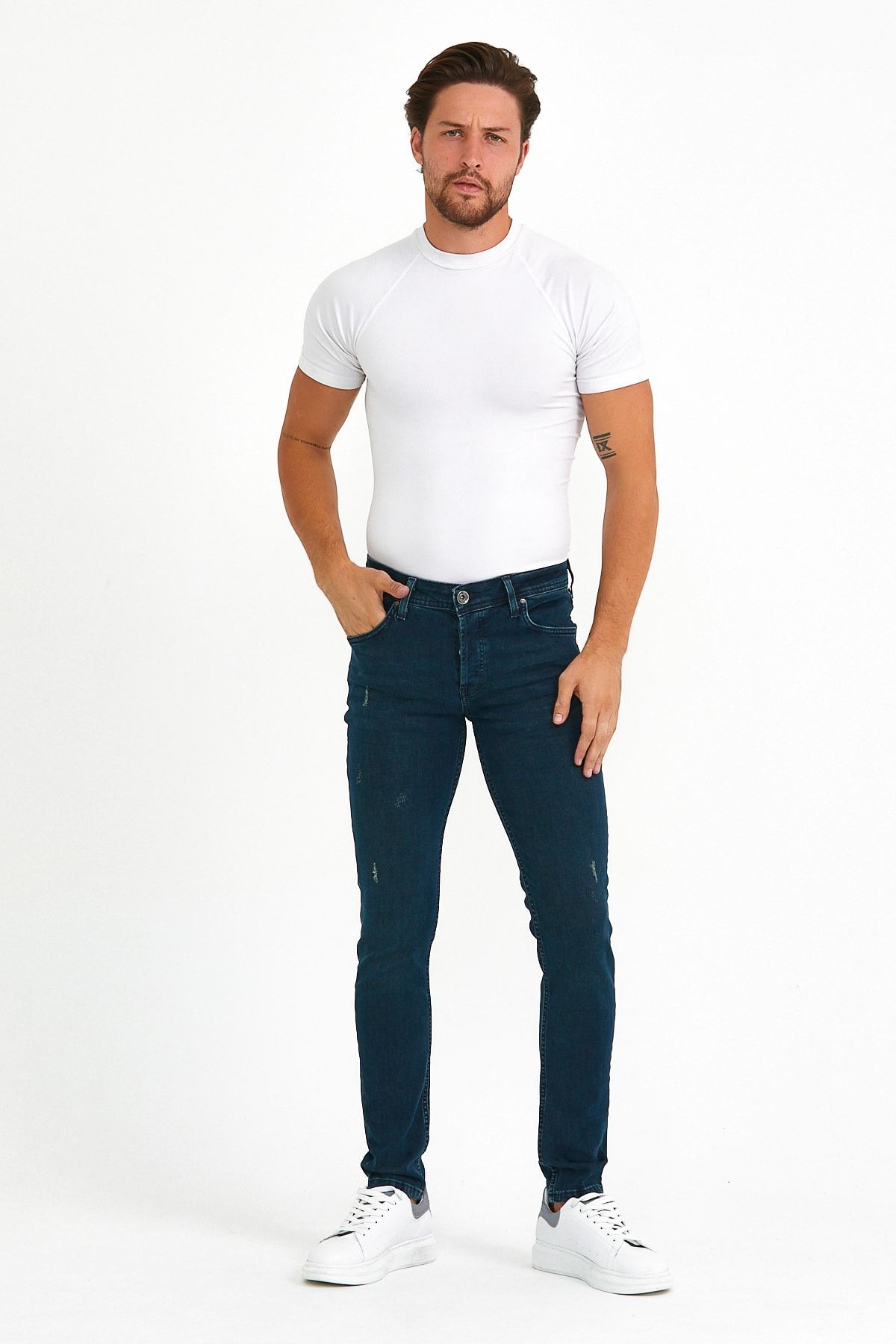Digital Jeans Dar Kesim Erkek Koyu Yeşil Renk Kot Pantolon