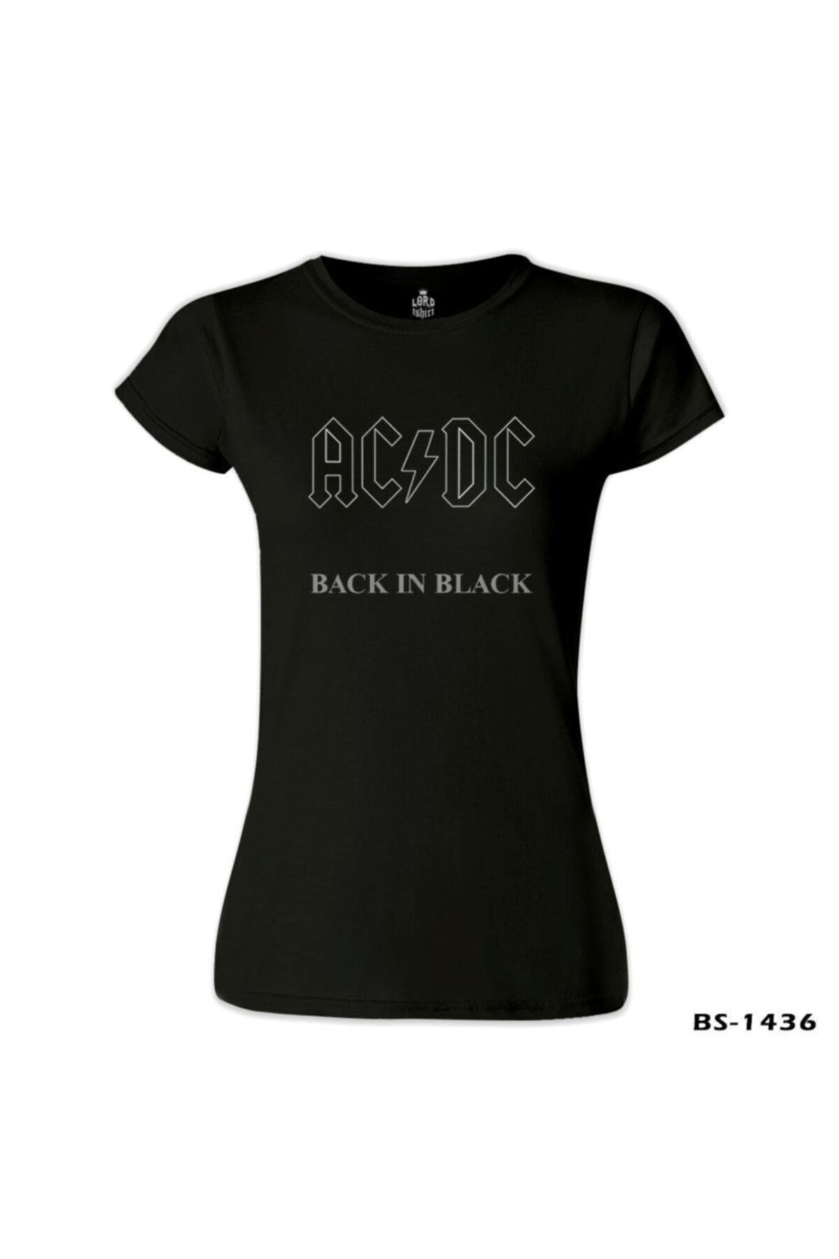 Lord T-Shirt Kadın Siyah AC DC Black İn Black Tshirt