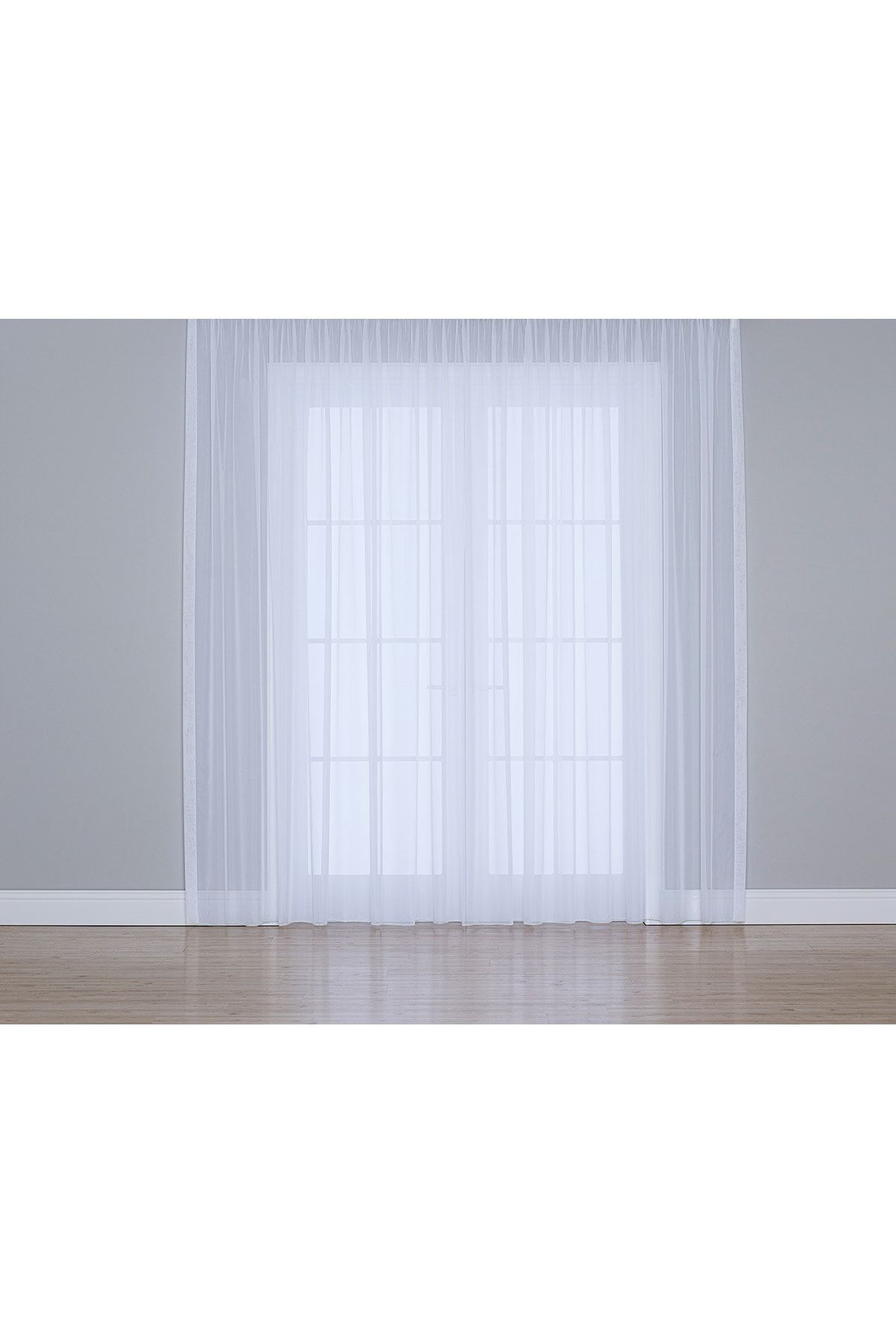 Gauze Fabric Design Kullanıma Hazır Sade Optik Beyaz Tül Perde (1'e 2.5 Orta Pile)