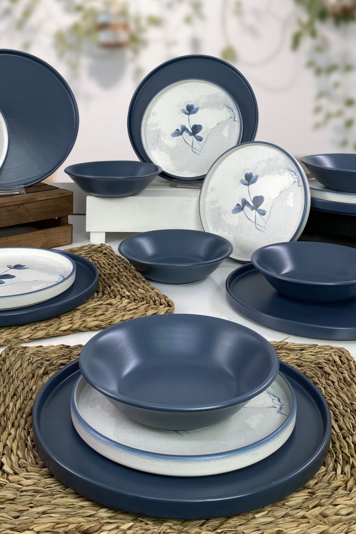 Keramika 18 Parça 6 Kişilik Stackable Yemek Takımı