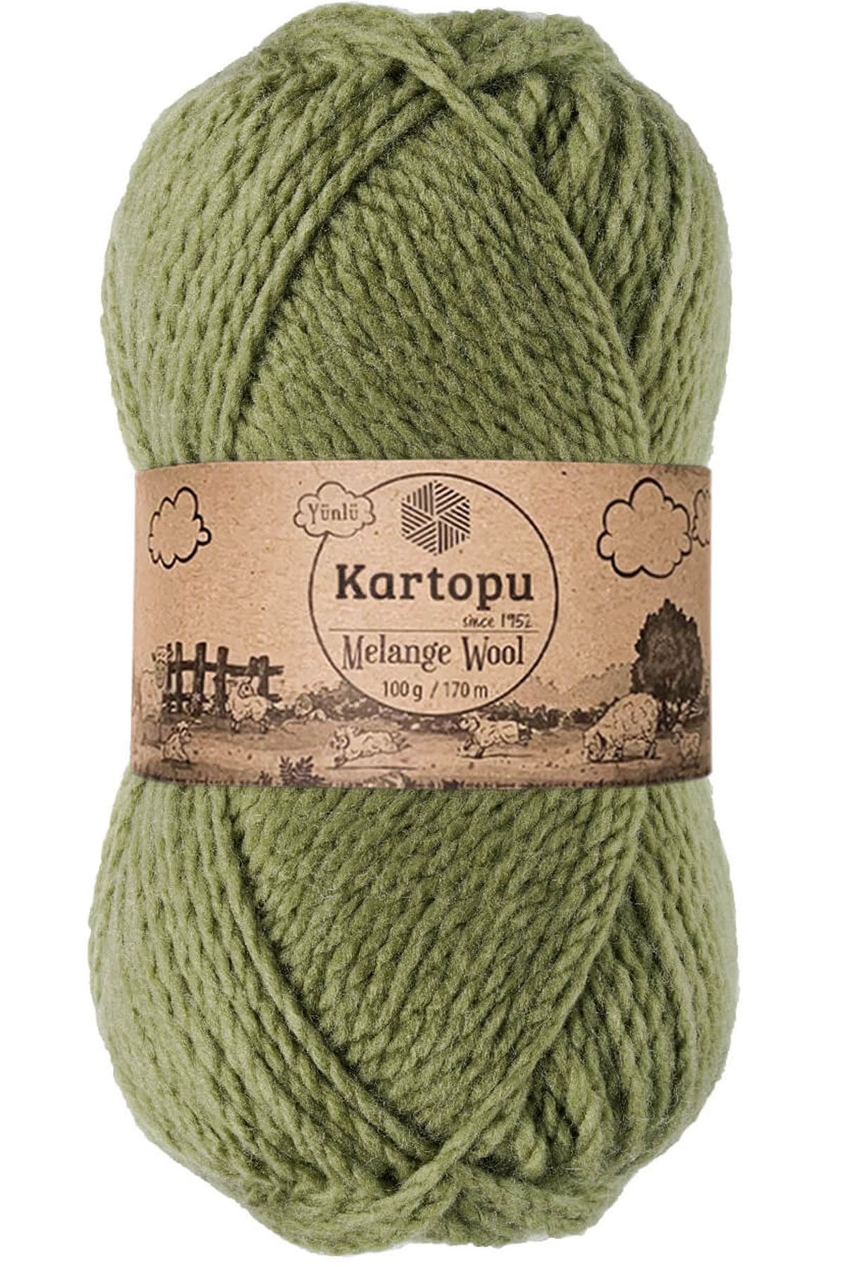 Kartopu Melange Wool Yünlü El Örgü Ipi K430 Yeşil