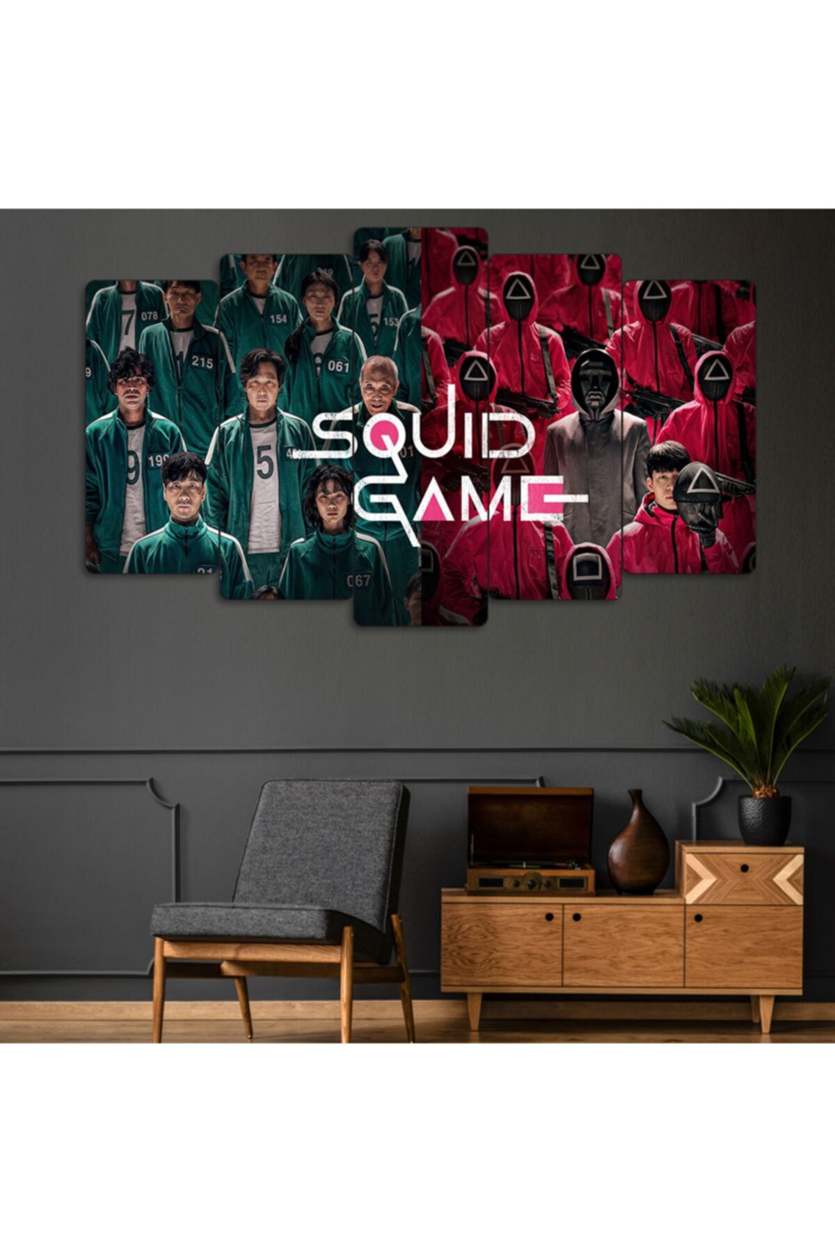 EVLOYA Squid Game 5 Parçalı Tablo
