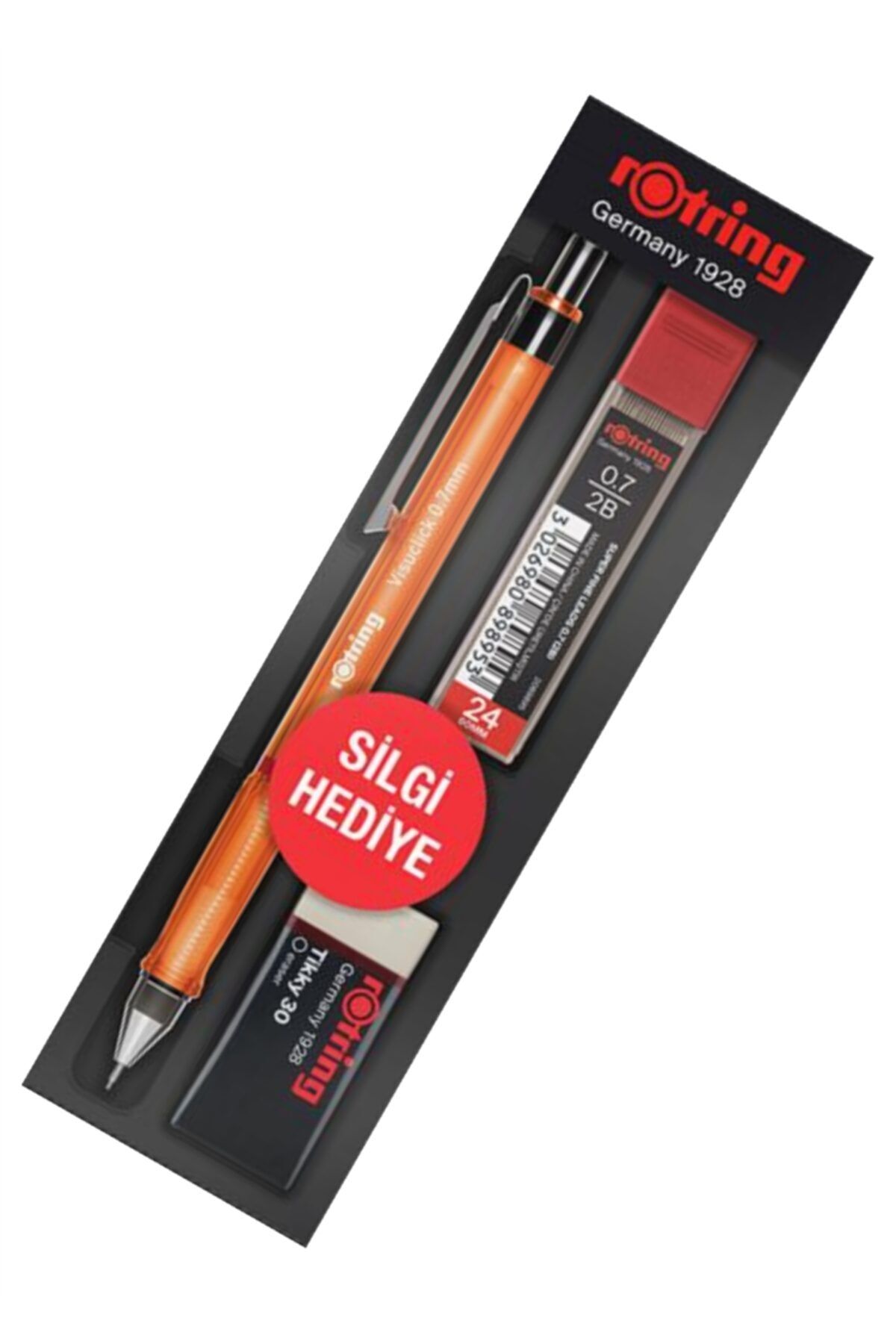 Rotring Hediyelik Kutu Visuclick (min+silg+versatil Kalem) Okul Seti 07mm Şeffaf Turuncu