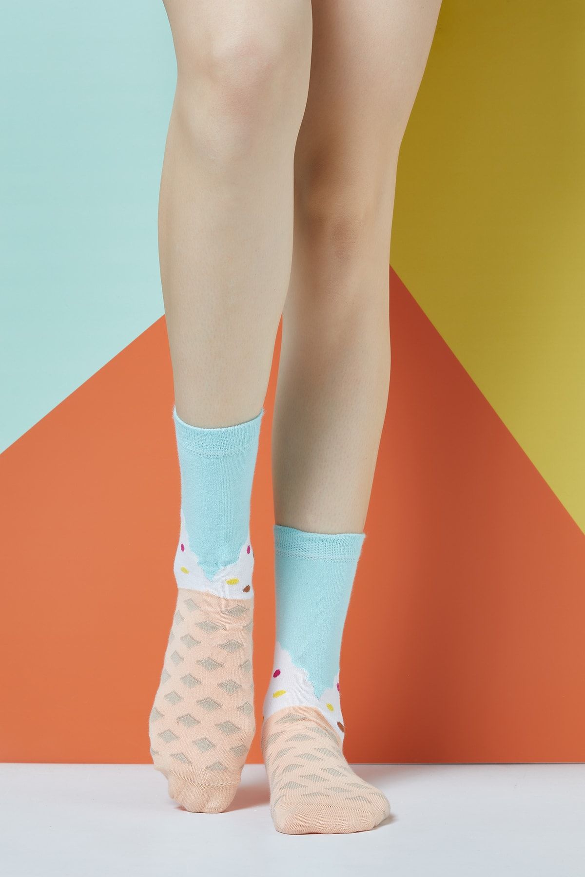 The Socks Company Kadın Çok Renkli Soft Serve Desenli Çorap