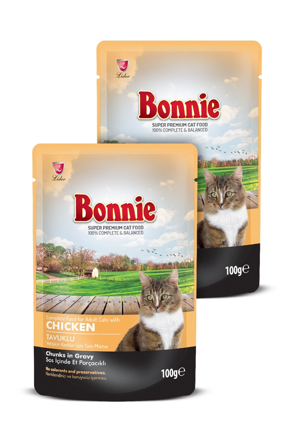 Bonnie Pouch Yetişkin Kedi Maması - Tavuklu - 2 Adet