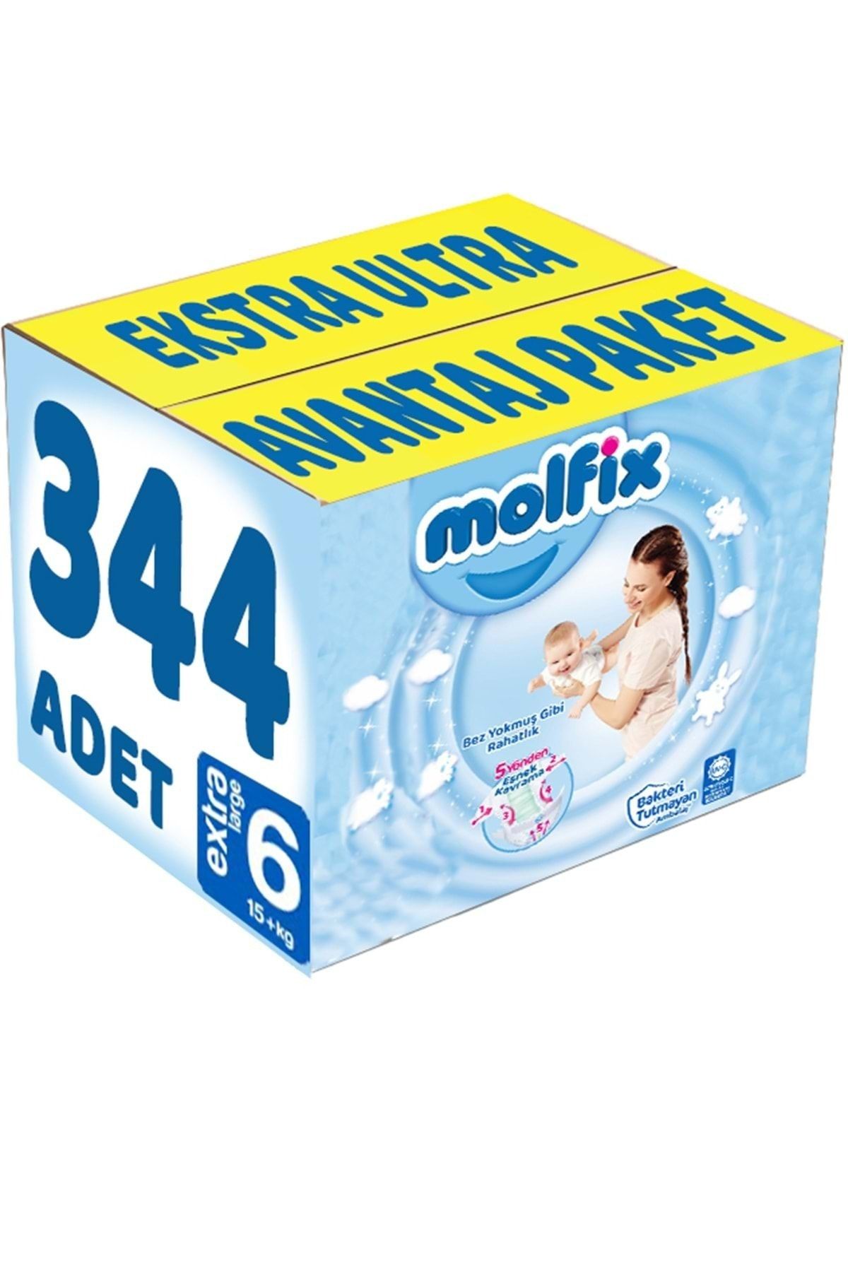 Molfix Bebek Bezi Beden:6 (15 KG) Extra Large 344 Adet Ekstra Ultra Avantaj Pk