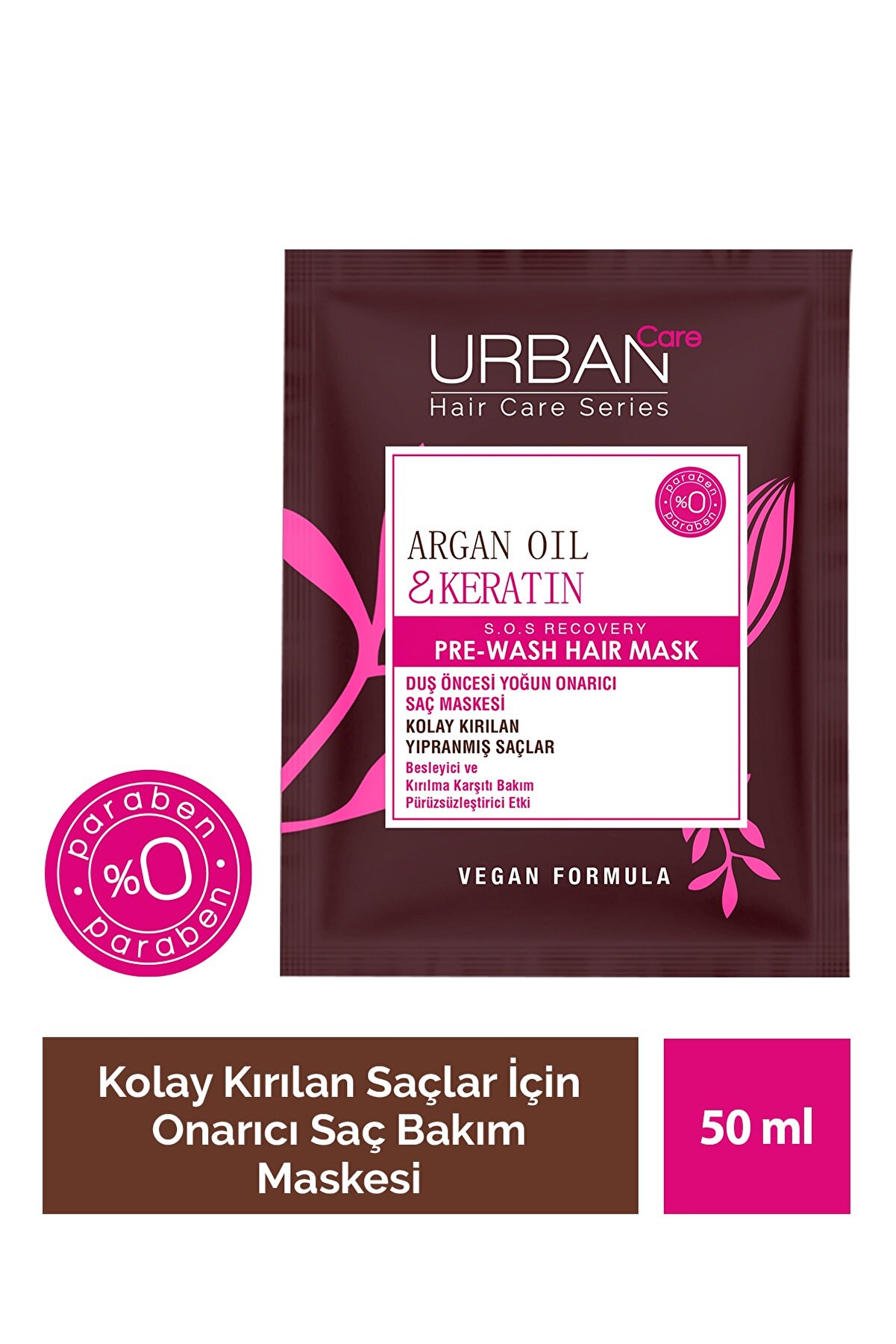 Urban Care Argan Oil & Keratin Besleyici ve Kırılma Karşıtı Duş Öncesi  Saç Bakım Maskesi 50 ml