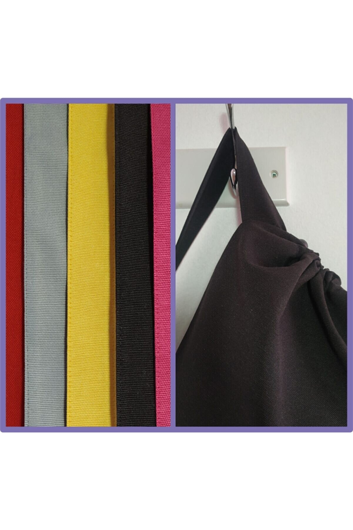 Fancyagnes El Yapımı Duck Kumaş Keten Siyah Askılı Çamaşır Oyuncak Kirli Saklama Torbası 5 Renk 65*45 Cm