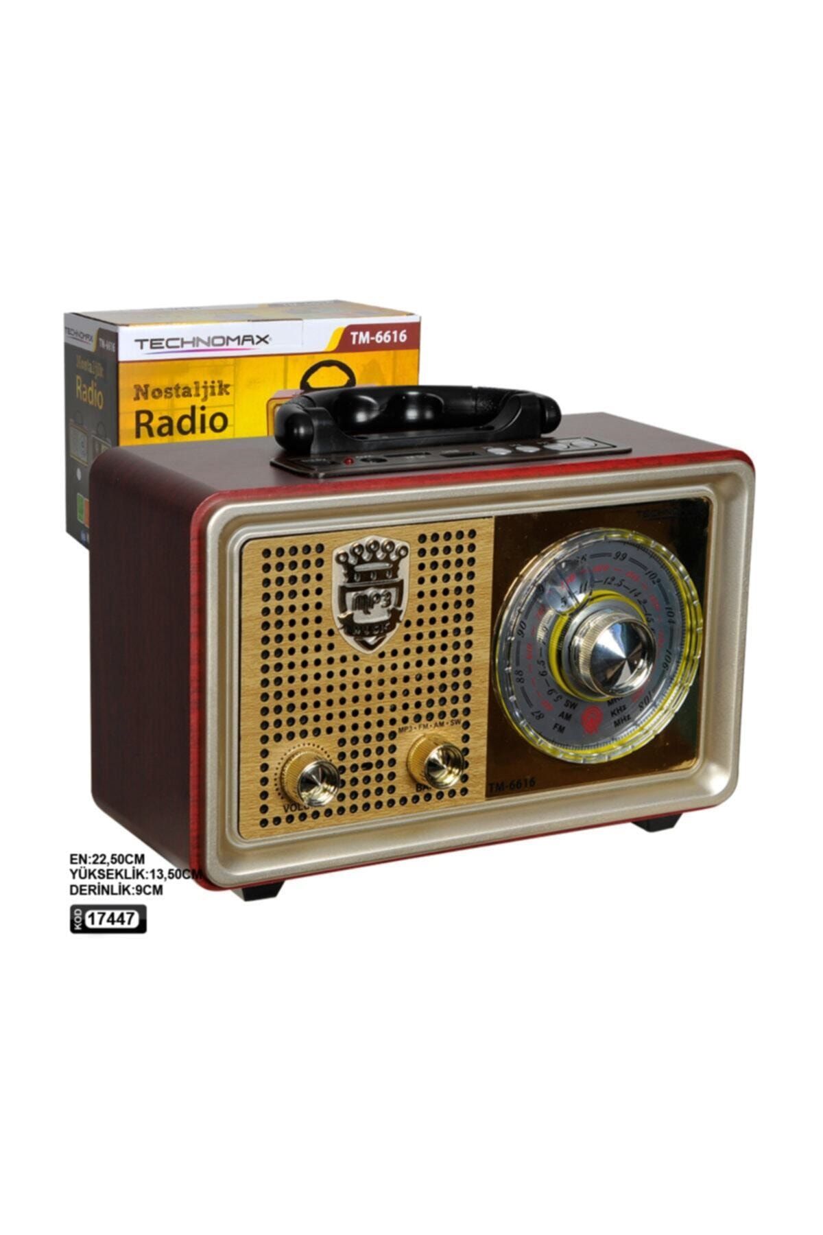Technomax Nostalji Radyo  Şarjlı Bluetooth  Tm-6616