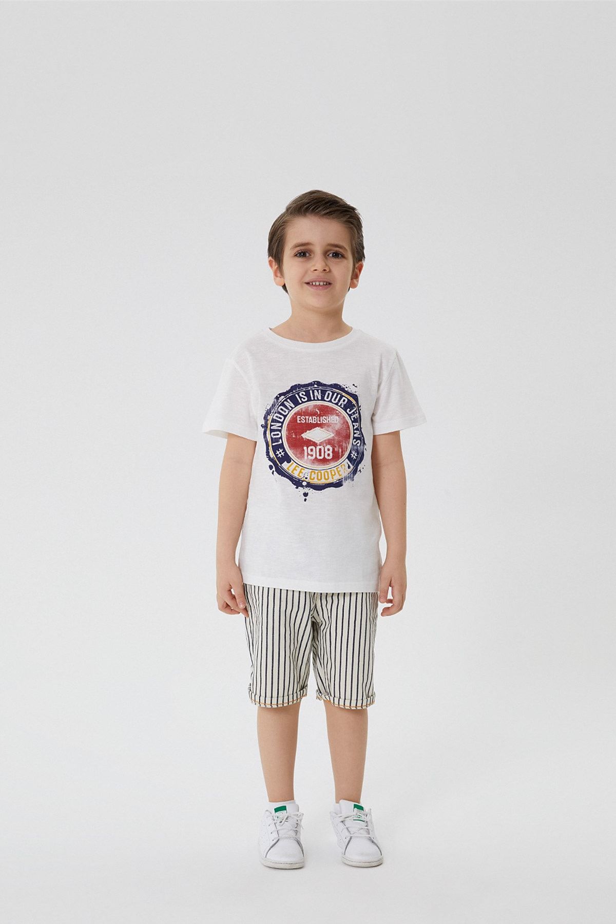 Lee Cooper Erkek Çocuk Riley T-Shirt Off White 212 LCB 242009