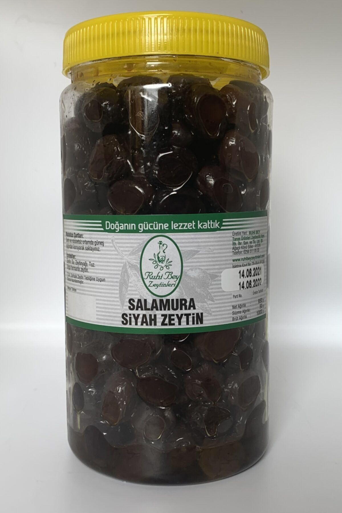 RUHİ BEY ZEYTİNLERİ Duble Salamura Siyah Zeytin 1kg