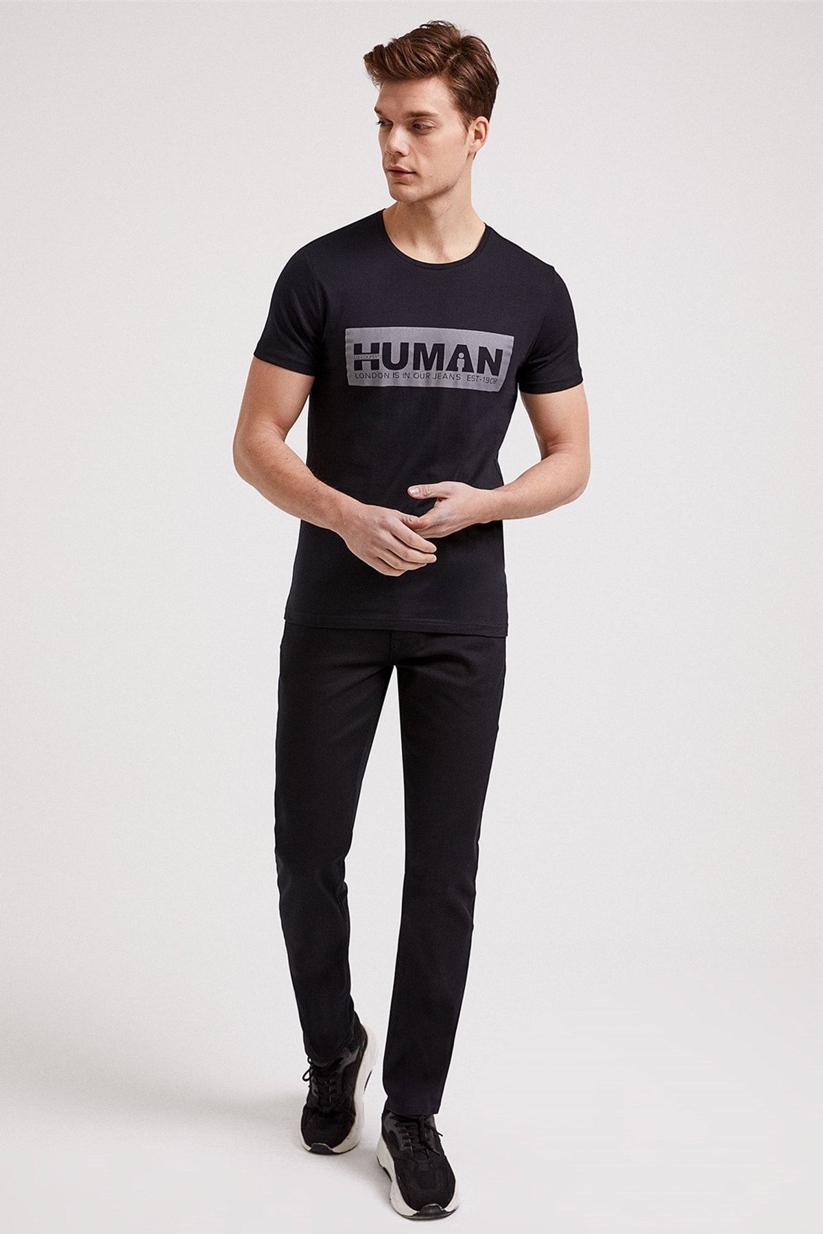 Lee Cooper Erkek Human O Yaka T-Shirt Siyah 202 LCM 242031