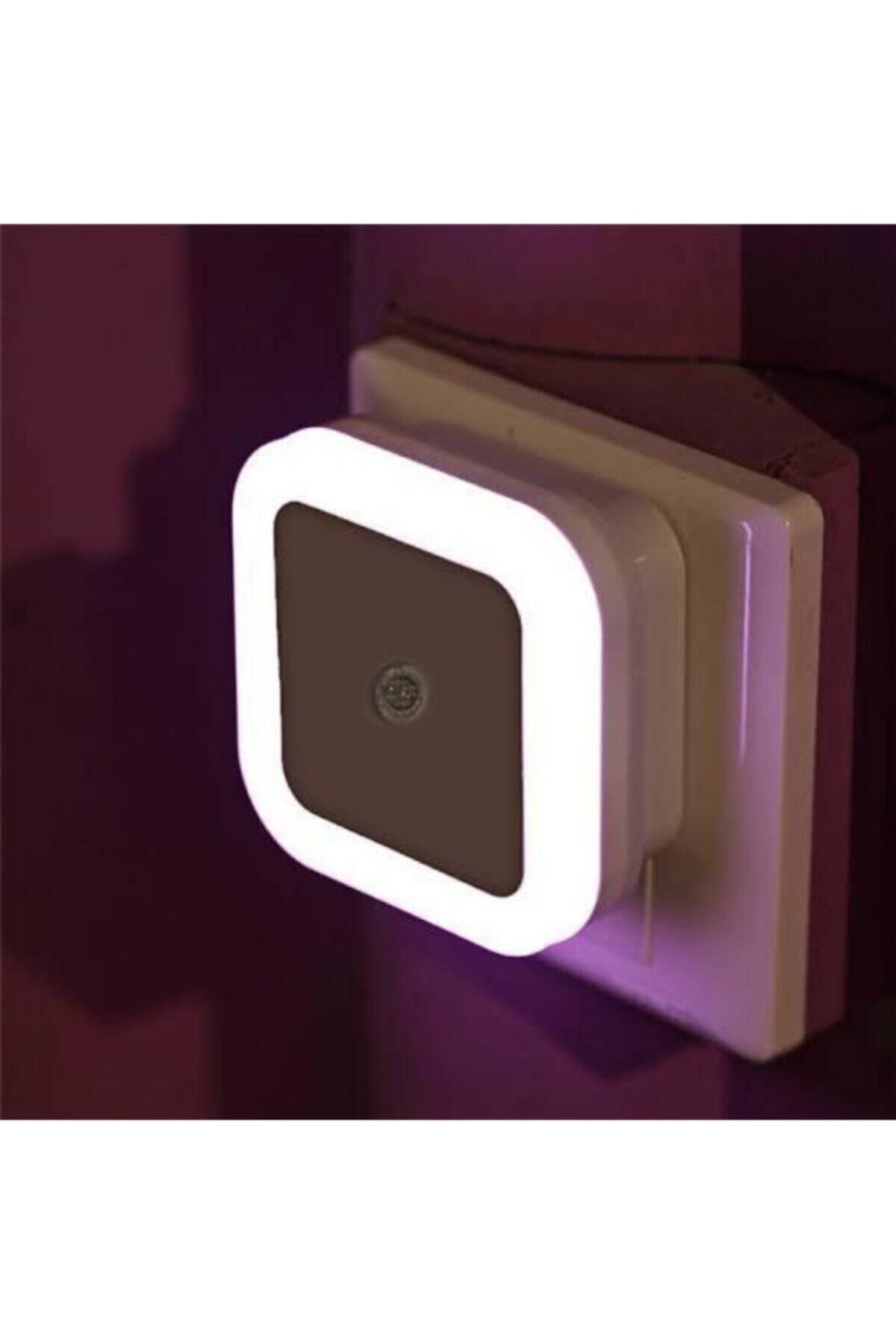 Gogitech Sensörlü Led Gece Lambası Beyaz Renk Led Kare Gece Lambası