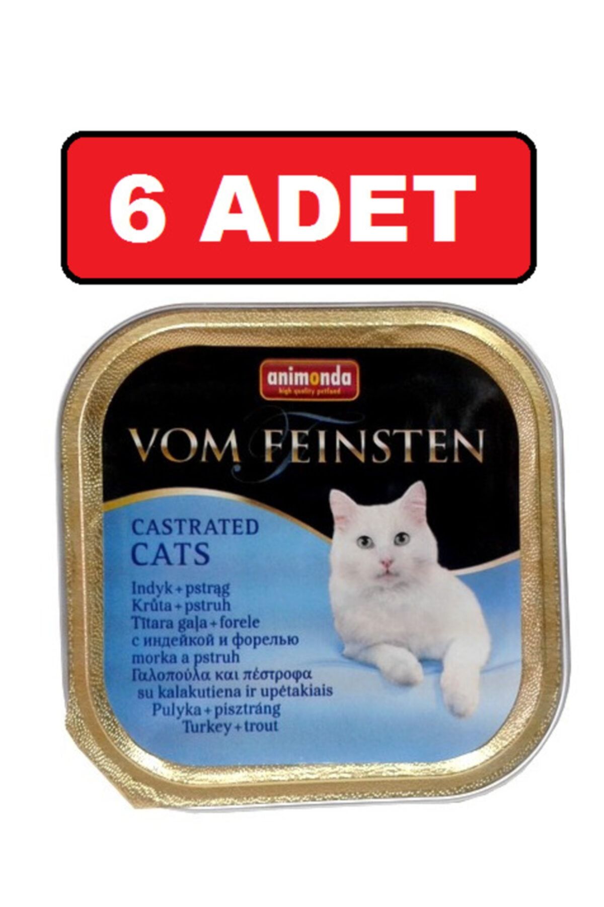 Animonda Vom Feinsten Kısırlaştırılmış Kedi Hindi Ve Alabalıklı Kedi Konserve Yaş Mama 6 Adet 100gr