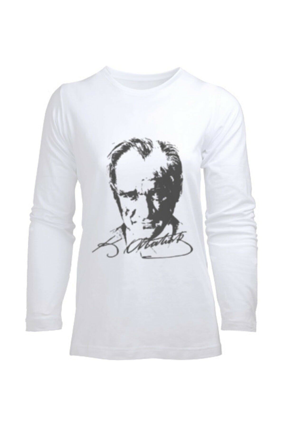 Dragora Unısex Çocuk Atatürk Baskılı Likralı Süper Compac Penye Beyaz Badi T-shirt