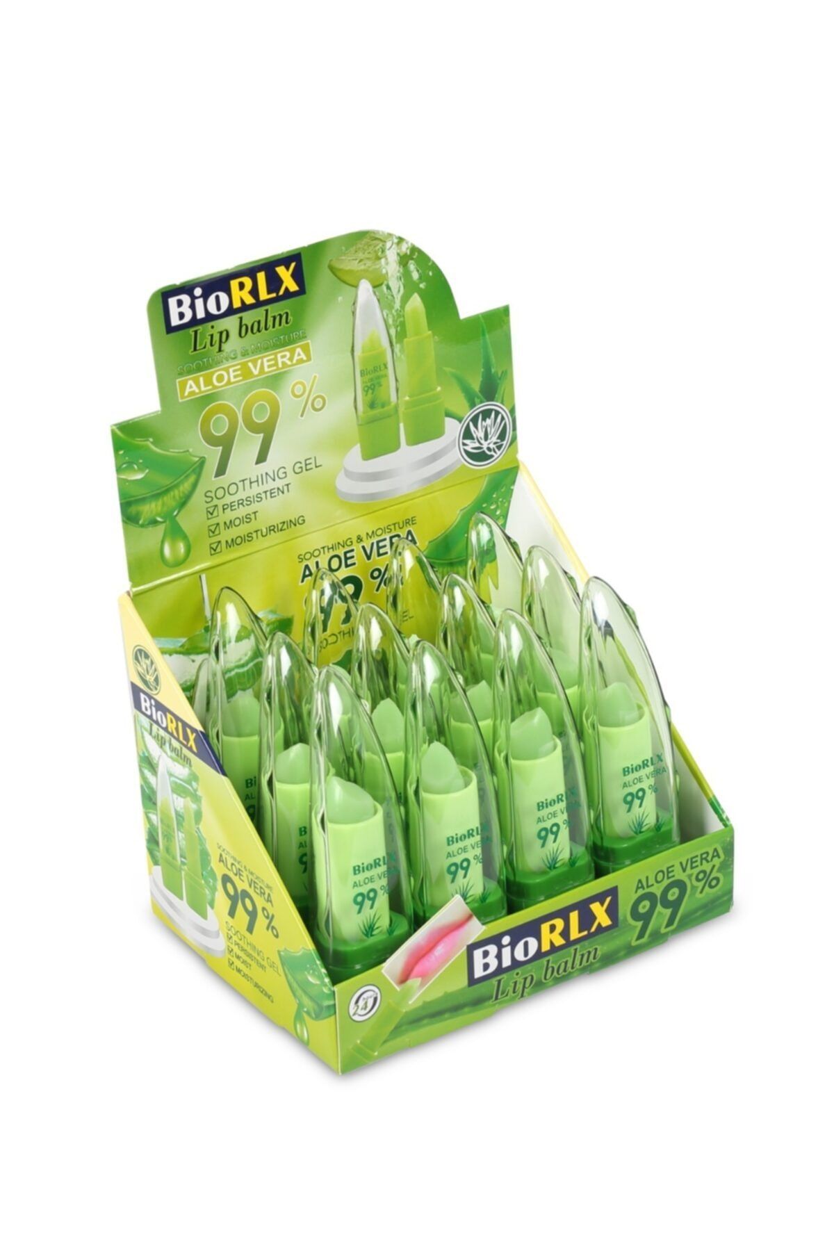 BioRLX Aloeveralı Lip Balm 3,5gr Renkli 12 Adet (paraben Free)