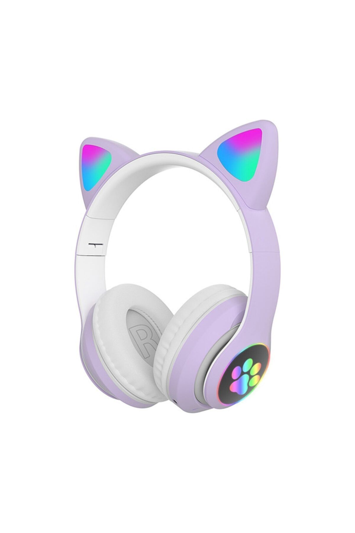 Sonia Bass A Kalite Kedi Kulağı Detaylı Bluetooth Kablosuz Rengarenk Işıklı Mor Oyuncu Kulaklık