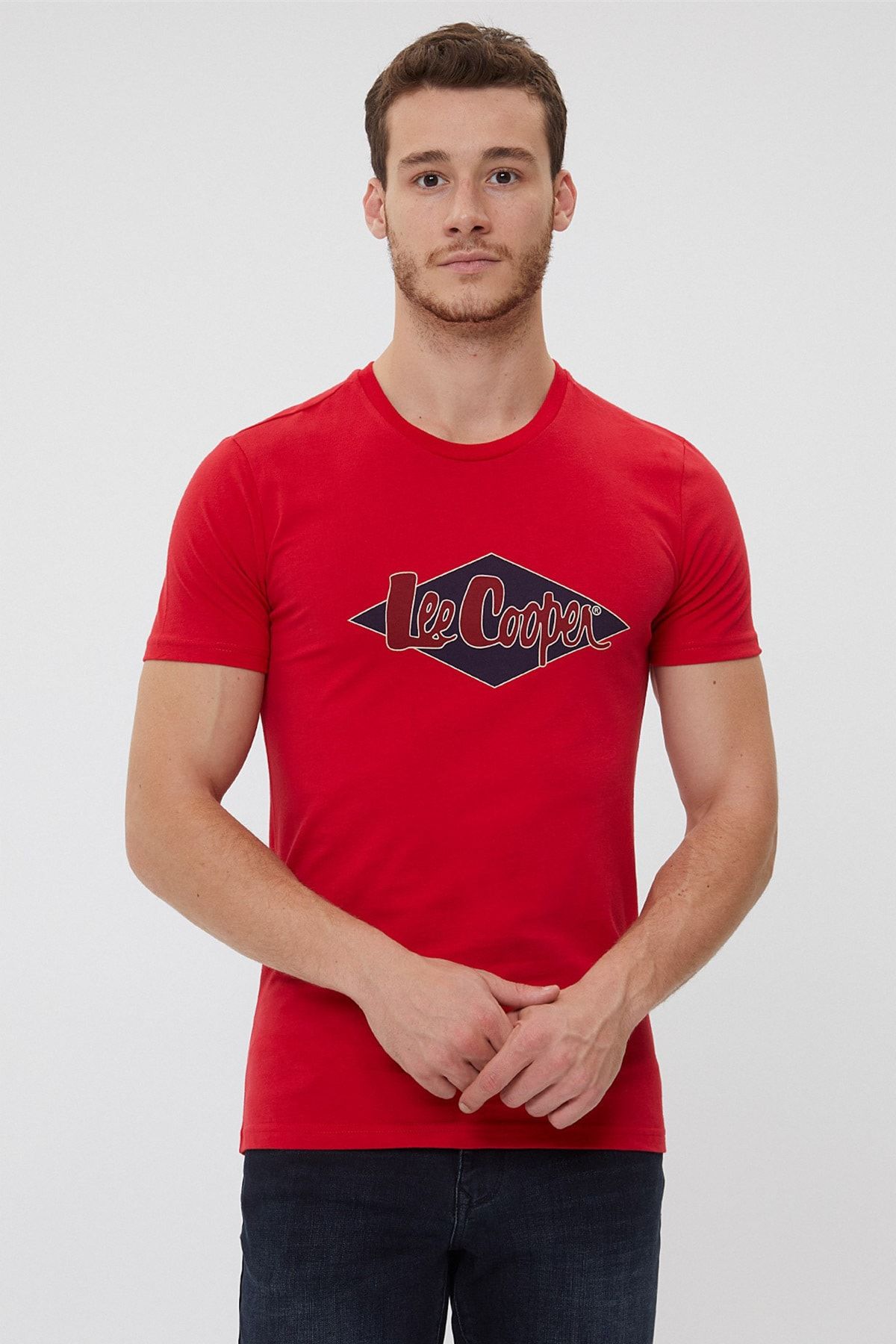 Lee Cooper Erkek Logons O Yaka T-Shirt K.Kırmızı 211 LCM 242005