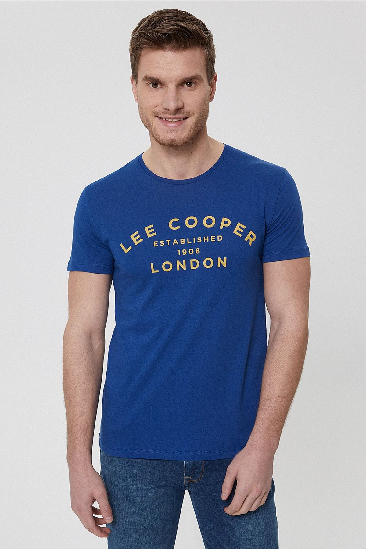 Lee Cooper Erkek Dakota O Yaka T-Shirt Gece Mavisi 212 LCM 242008