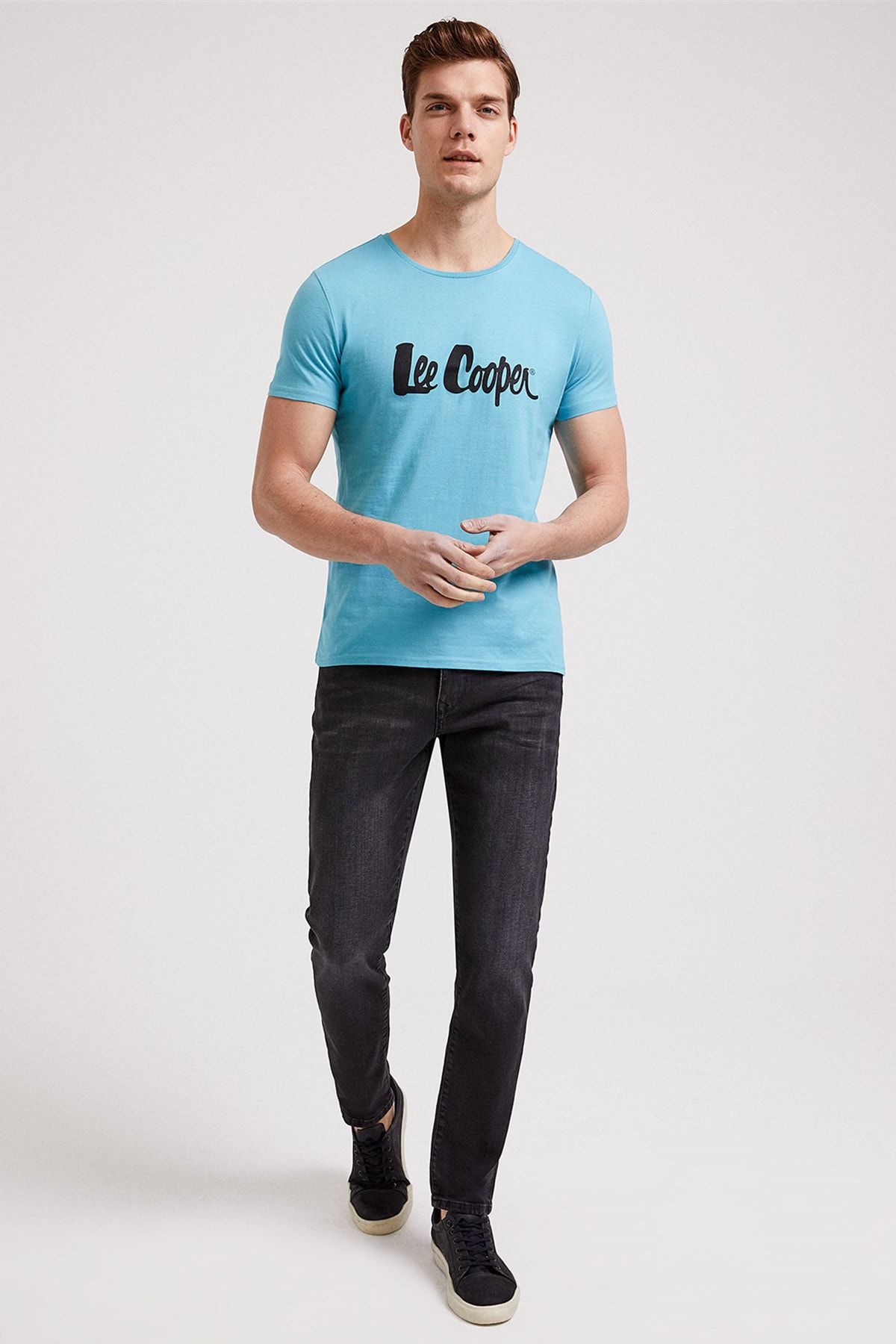 Lee Cooper Erkek Londonlogo O Yaka T-Shirt Turkuaz 202 LCM 242011