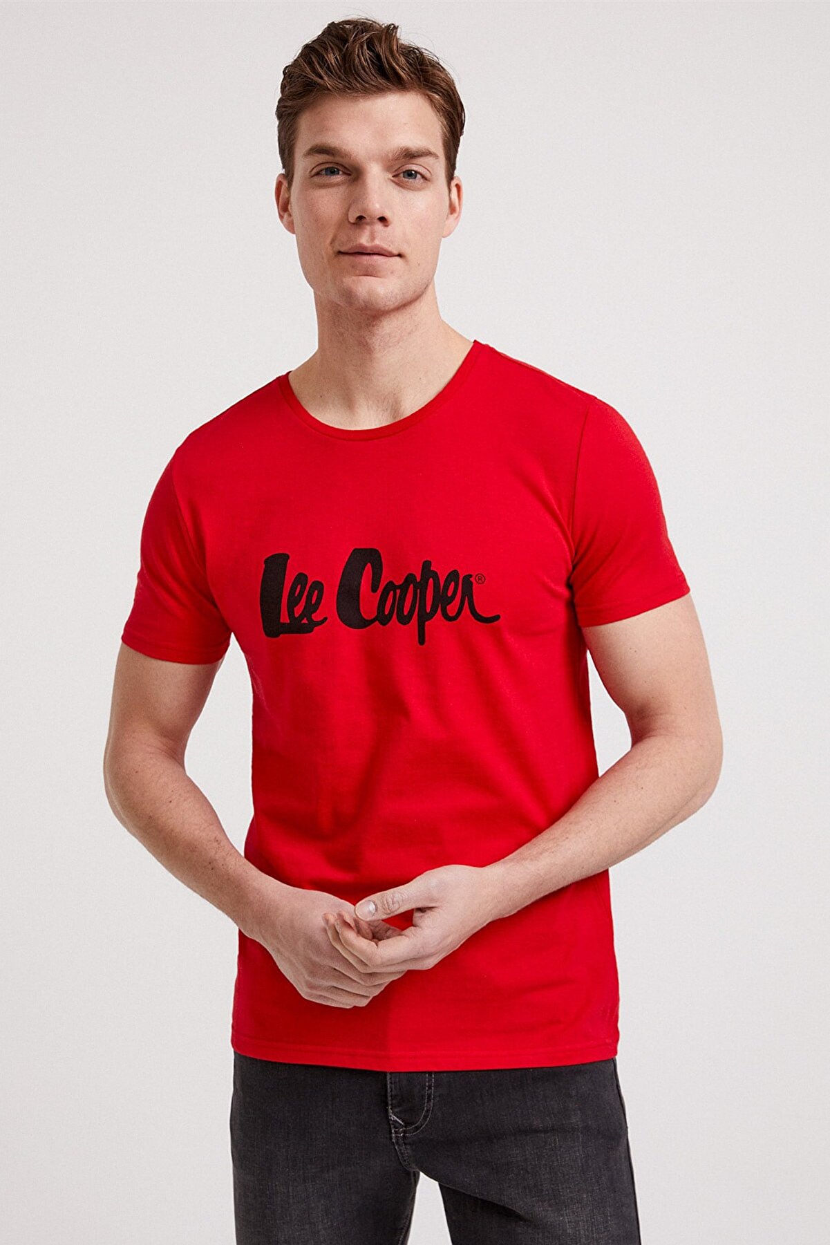 Lee Cooper Erkek Londonlogo O Yaka T-Shirt Kırmızı 202 LCM 242011