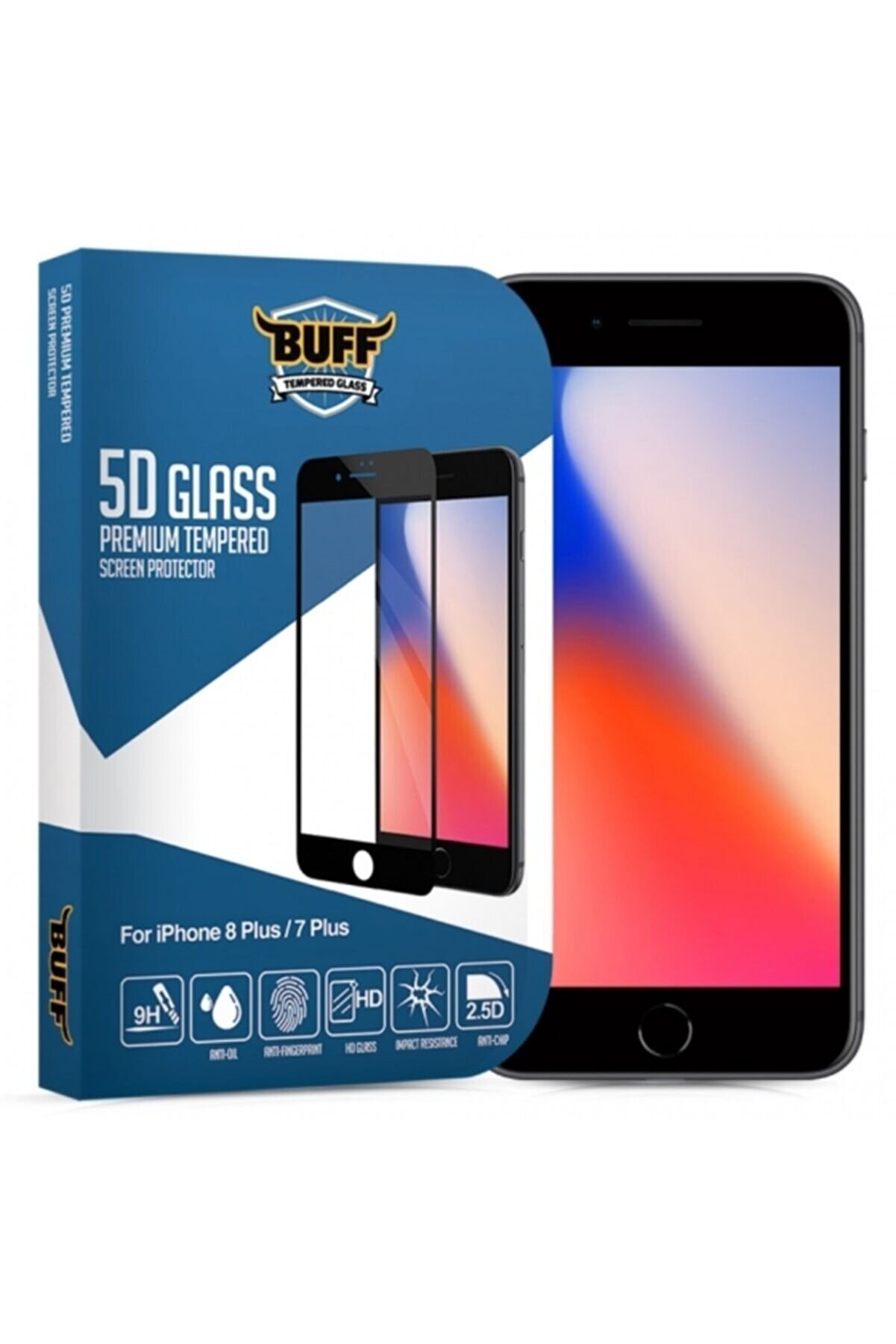 Buff Iphone 8 Plus / 7 Plus  Uyumlu 5d Glass Ekran Koruyucu