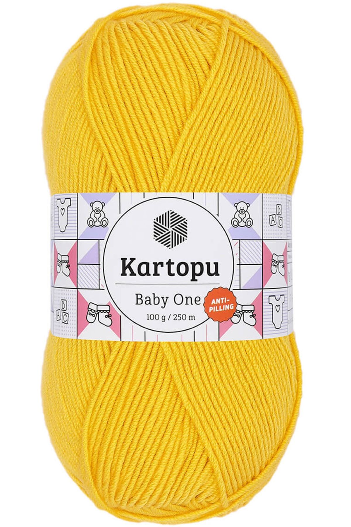 Kartopu Baby One Tüylenmeyen Bebek Yünü Sarı K154