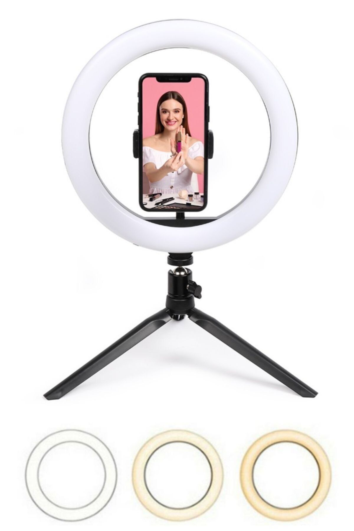 Buffer 8inç 20cm Youtube Instagram Tiktok Selfie Stüdyo Video Fotoğraf Ring Light Tripod Led Halka Işık