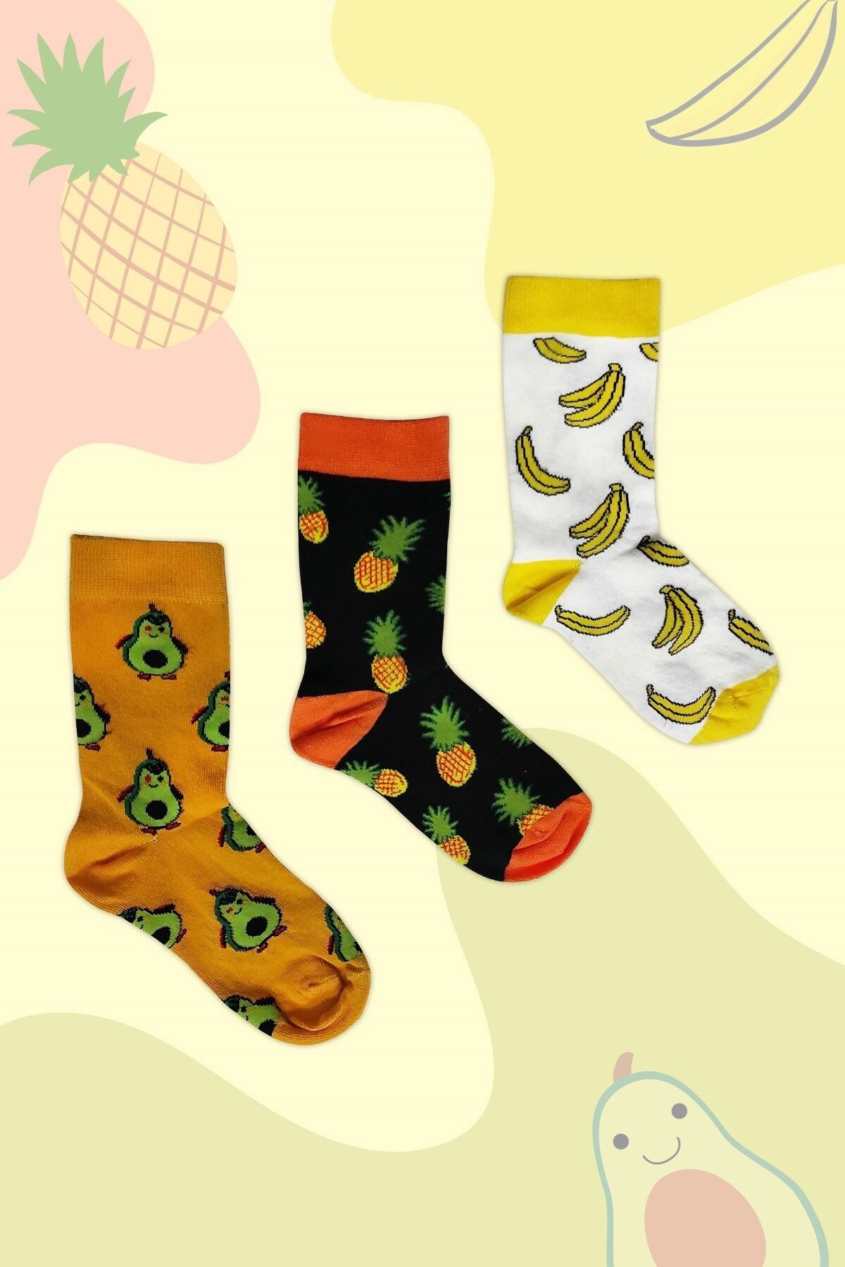 Esafe Home 3 Adet Kadın Lüks Desenli Soket Çorap