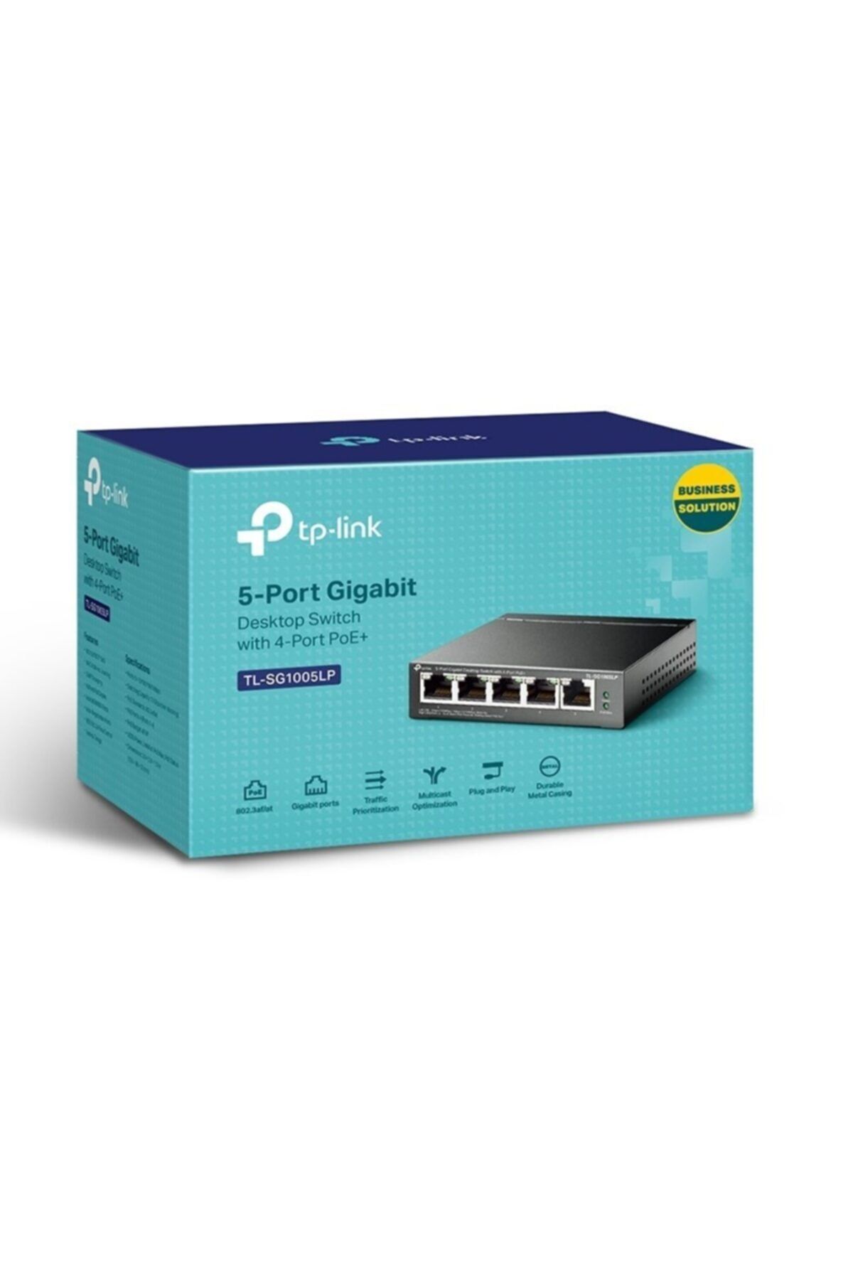 Tp-Link Tl-sg1005lp 5 Port 4 Port Poe+ 10-100-1000 Mbps 1 Port Uplink Switch Hub Çelik Kasa