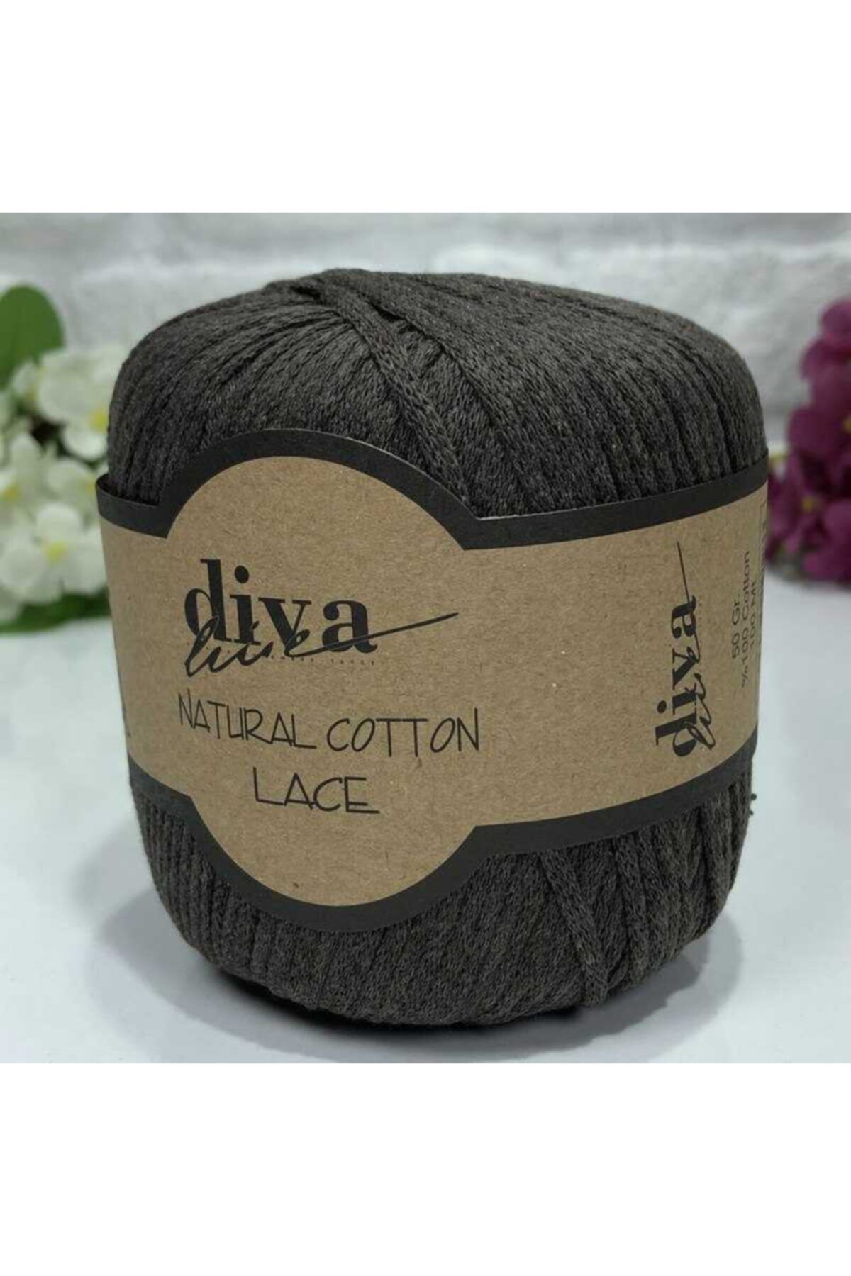 Diva İplik Diva Natural Cotton Lace Lase Ipi 169 Koyu Kahve