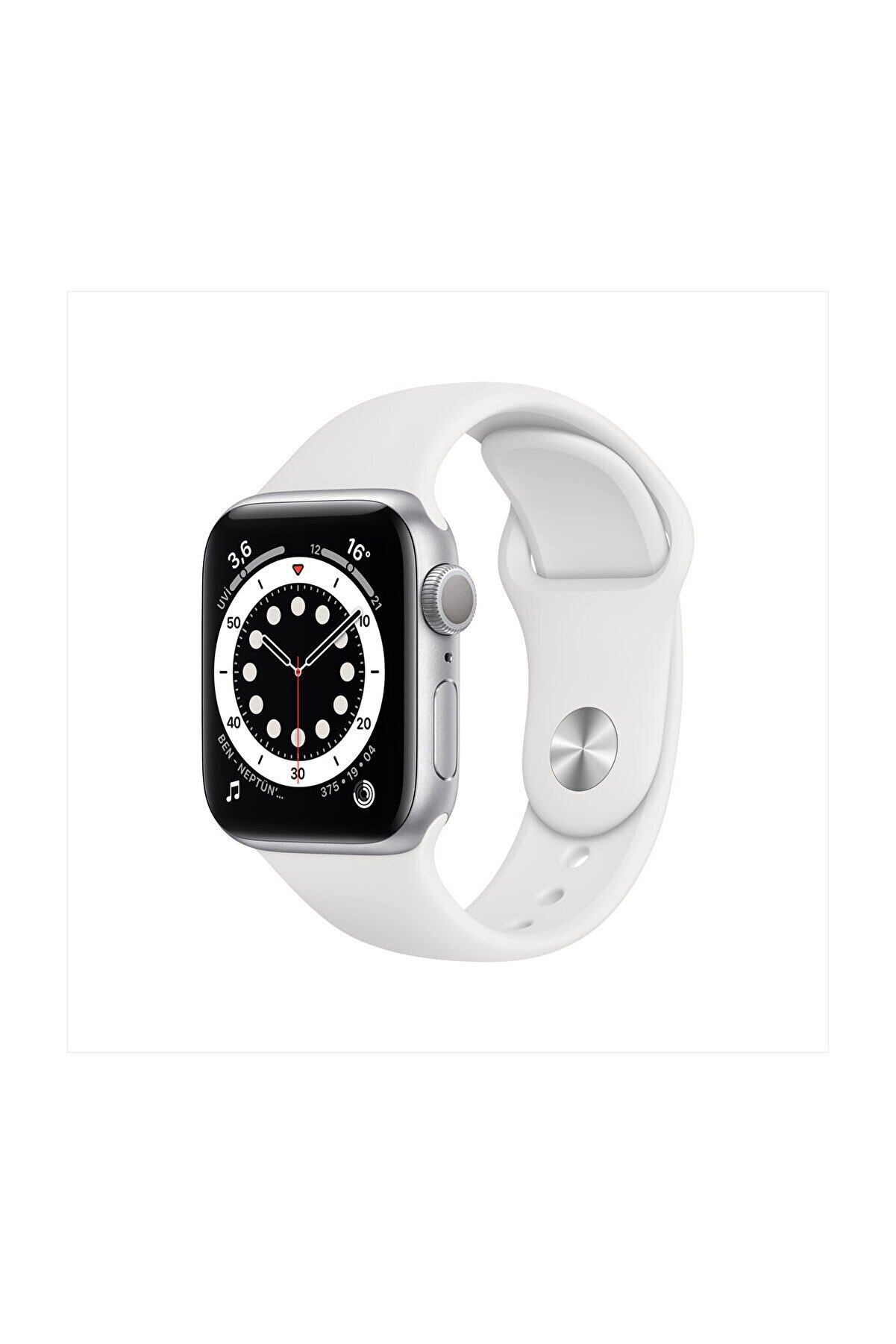 Apple Watch Series 6 Gps 40 Mm Gümüş Rengi Alüminyum Kasa Ve Beyaz Spor Kordon