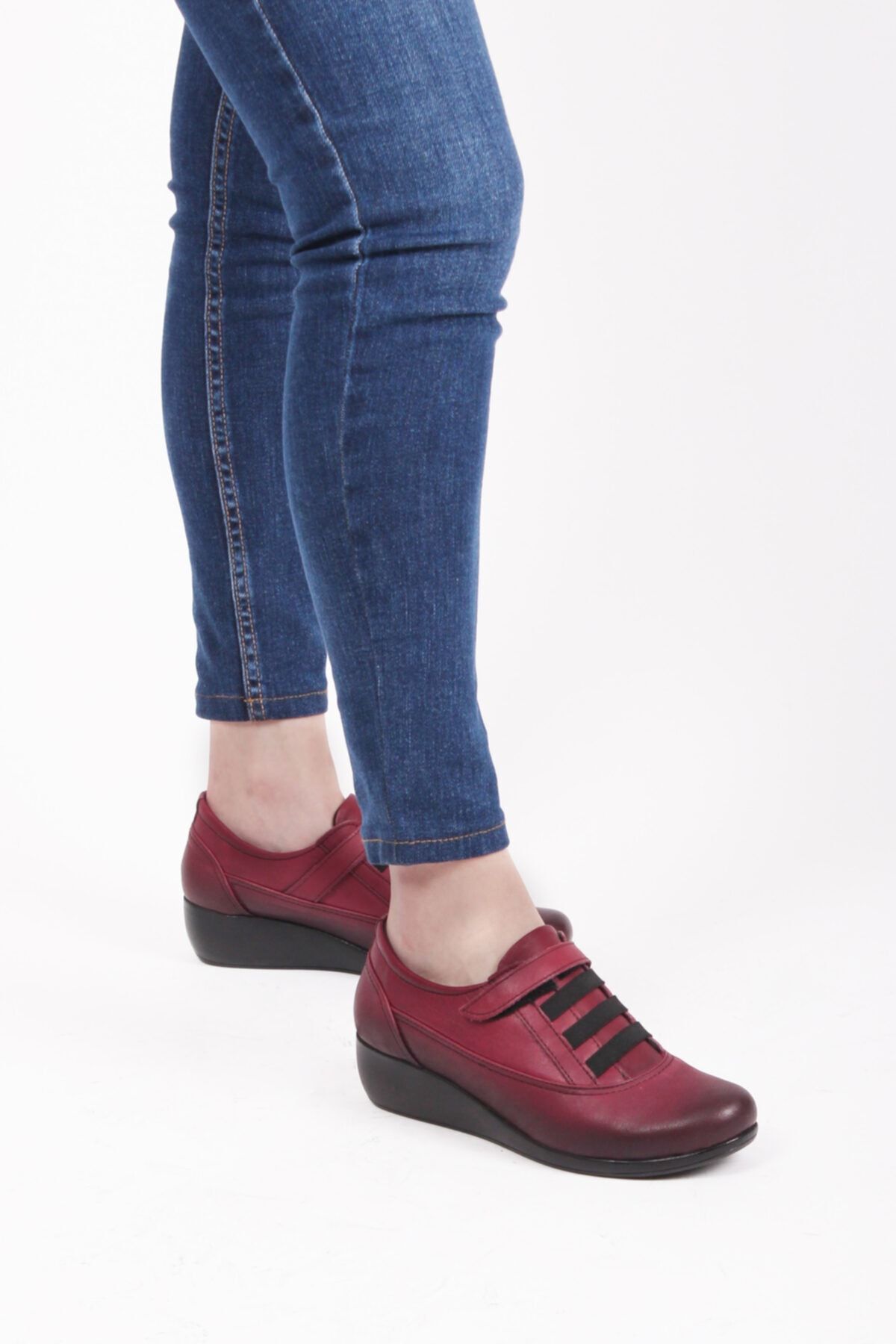 Genel Markalar Kadın Dolgu Taban Cırtlı Bordo Ayakkabı