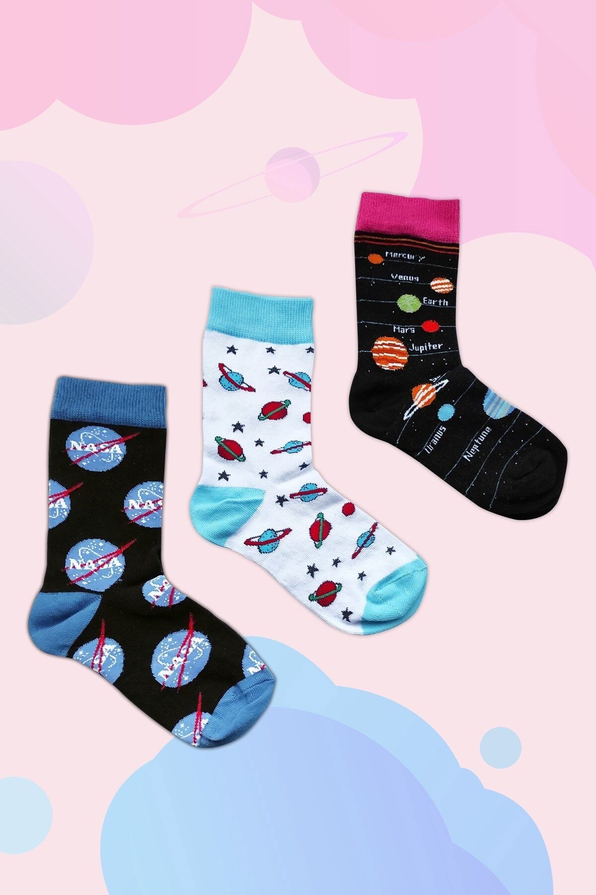Esafe Home 3 Adet Kadın Lüks Desenli Soket Çorap