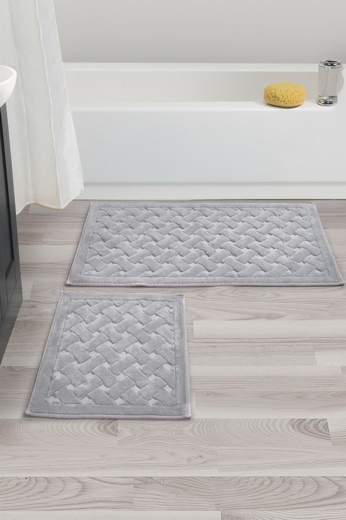 Alanur Home Conexos Cotton Banyo 2'li Klozet Takımı Gri