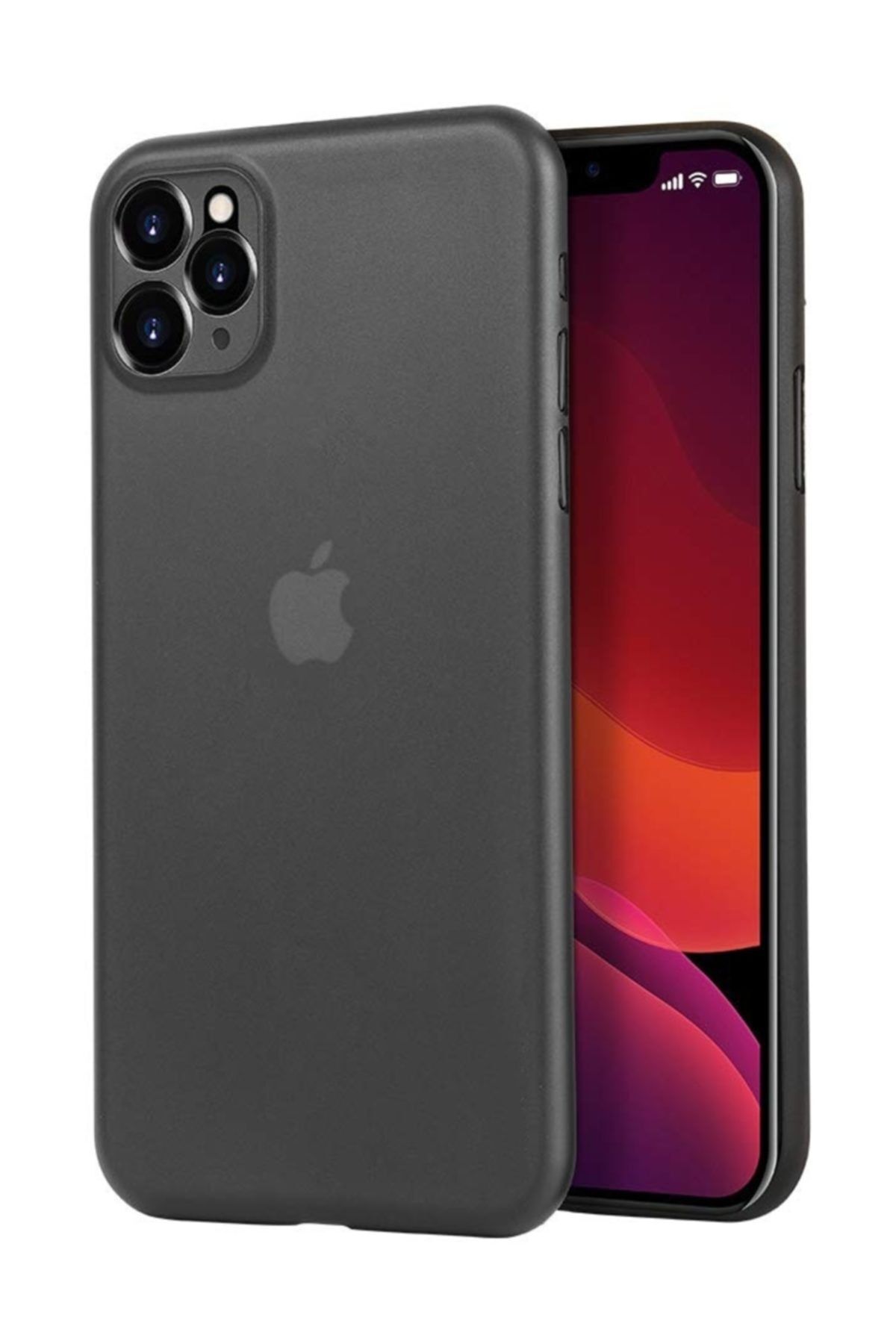 Eiroo Ghost Thin Iphone 11 Pro Max Ultra Ince Şeffaf Siyah Rubber Kılıf