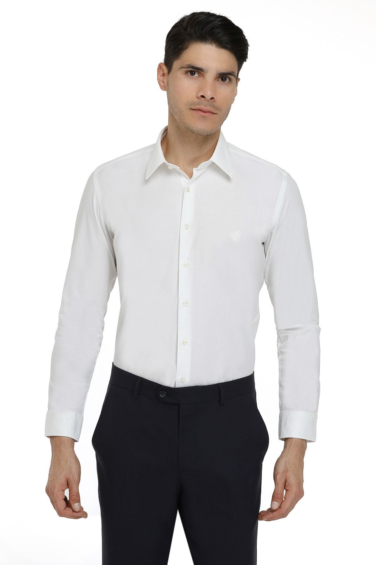 TWN Beyaz Renk Erkek  Gömlek (Slim Fit)