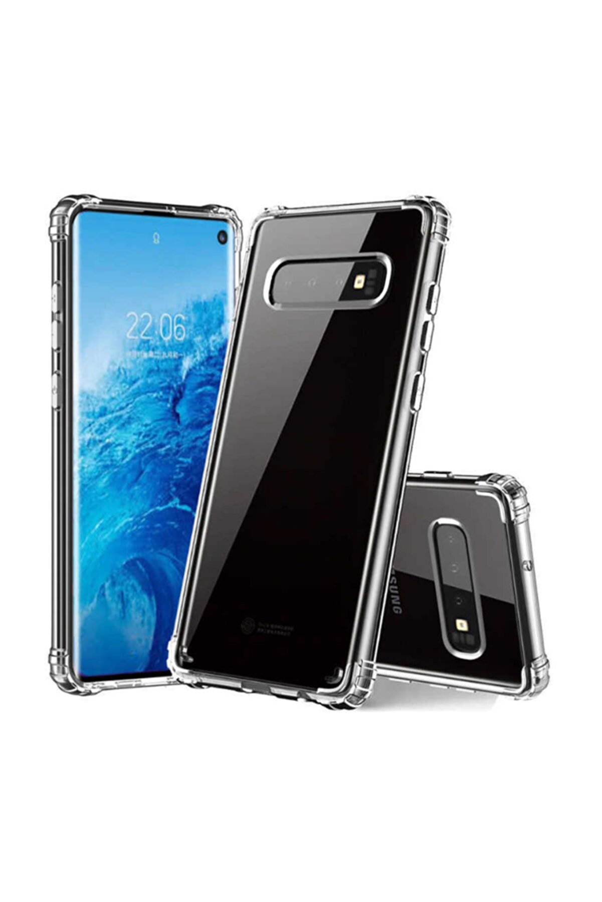 Dijimedia Samsung Galaxy S10 Plus Kılıf Şeffaf Köşe Korumalı Lüx Darbe Emici Silikon