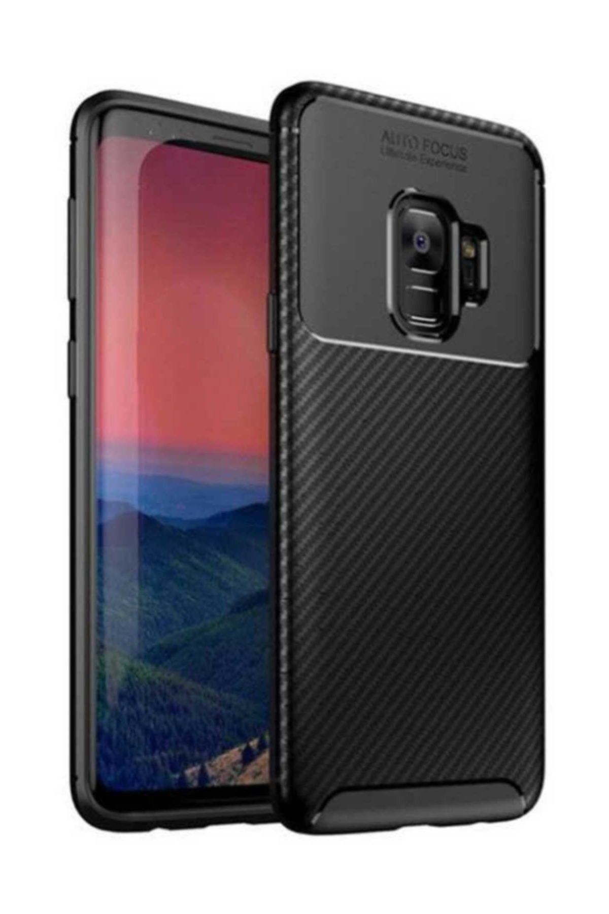 Dijimedia Samsung Galaxy S9 Kılıf Karbon Fiber Dizayn Negro Silikon Kapak - Siyah