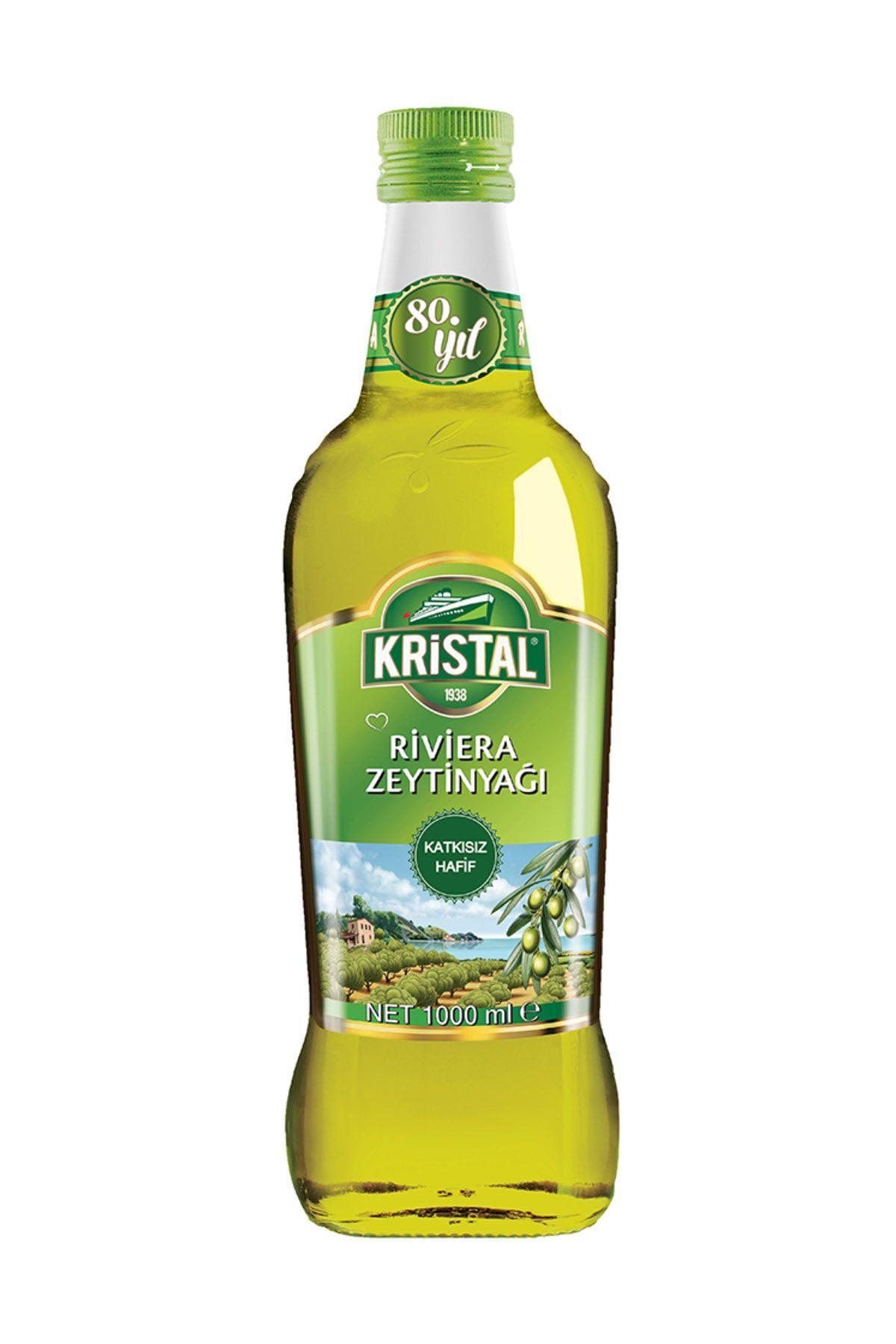 Kristal Kristal Riviera Zeytinyağı 1 L Cam Şişe