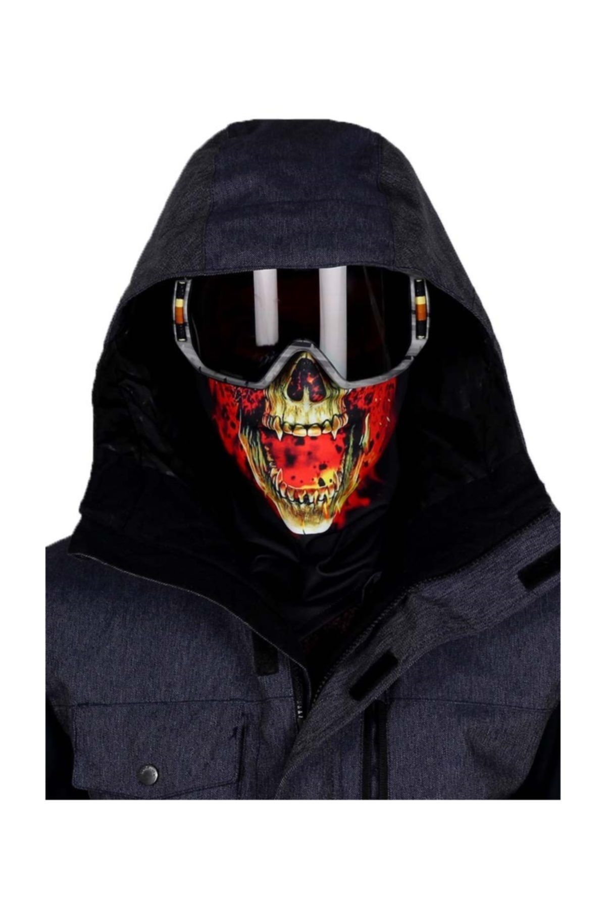 Tıklaalbeni Virüs Yüz Maskesi / Korumalı Virüs Maskesi / Kırmızı Kurukafa Kayak Maskesi 2029