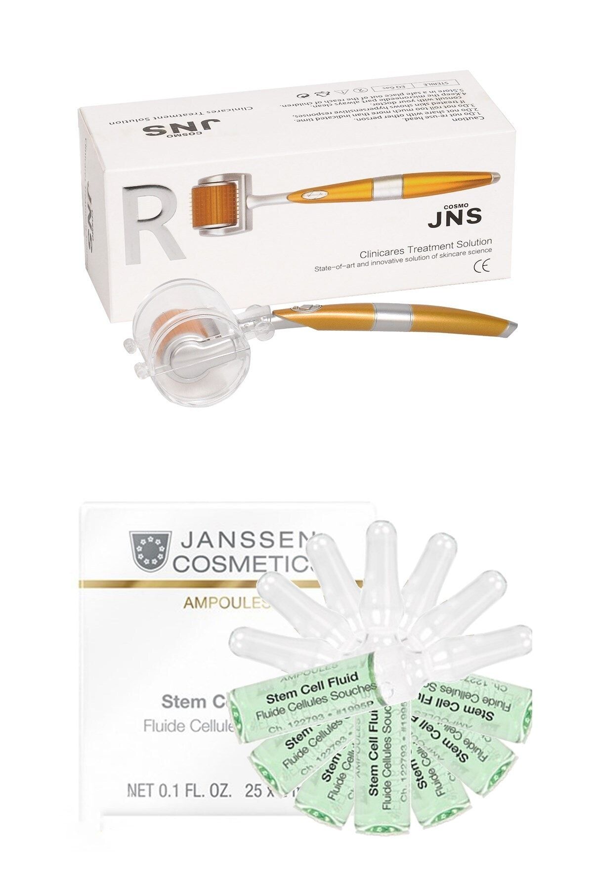 Janssen Cosmetics Janssen Stem Cell Fluid & Dermaroller Cilt Bakım Paketi 7+1 Adet