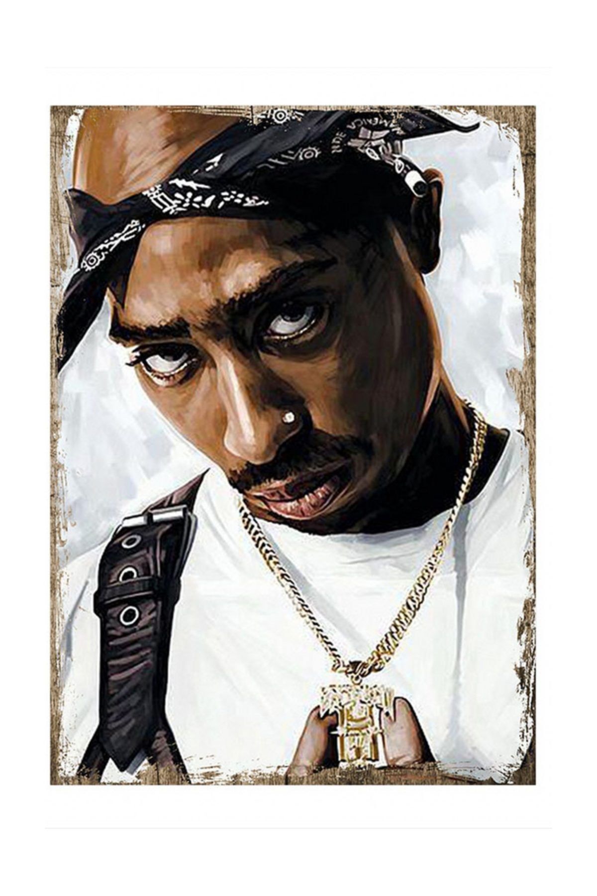 Tablomega Tupac Poster Hediyelik Mdf Tablo 50x70cm
